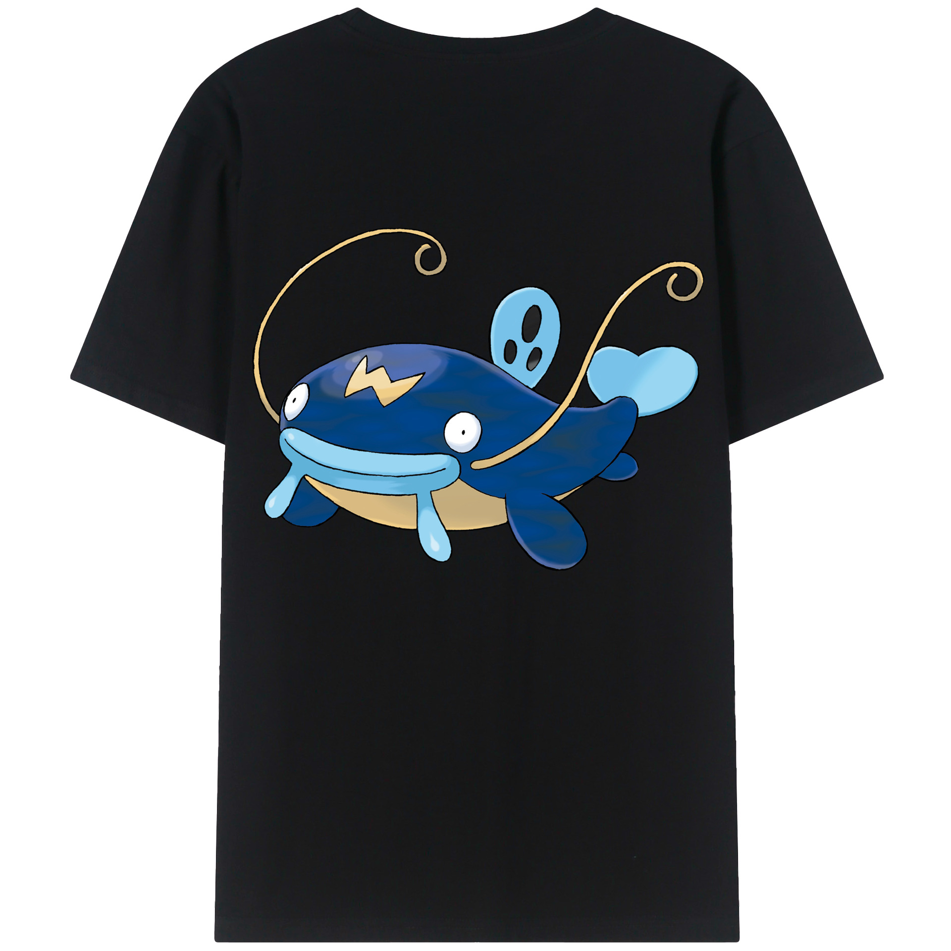 （画像用） ポケットモンスター Pokémon 綿100％ メンズ半袖Tシャツ（バックプリント） 通気性