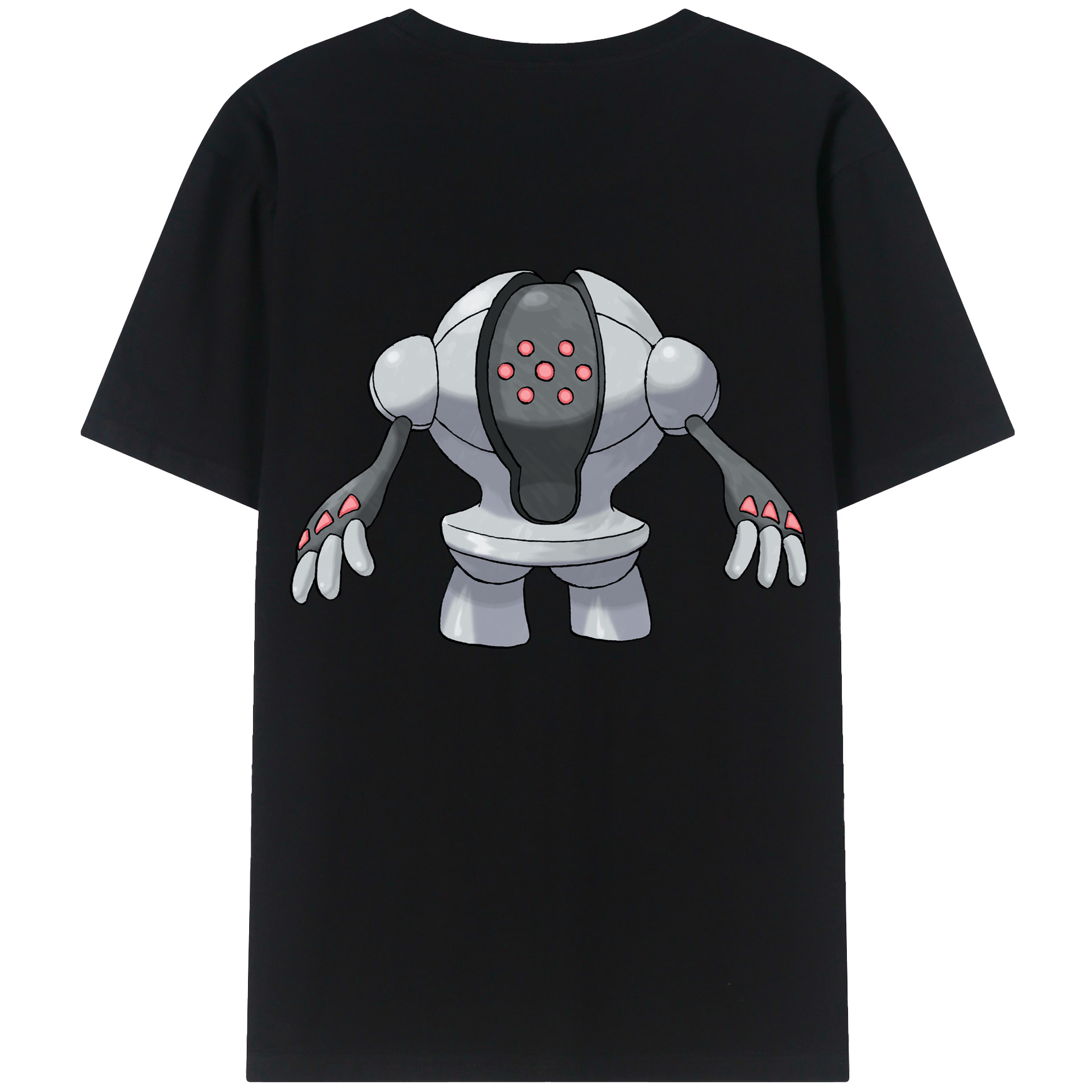 （画像用） ポケットモンスター Pokémon 綿100％ メンズ半袖Tシャツ（バックプリント） 通気性