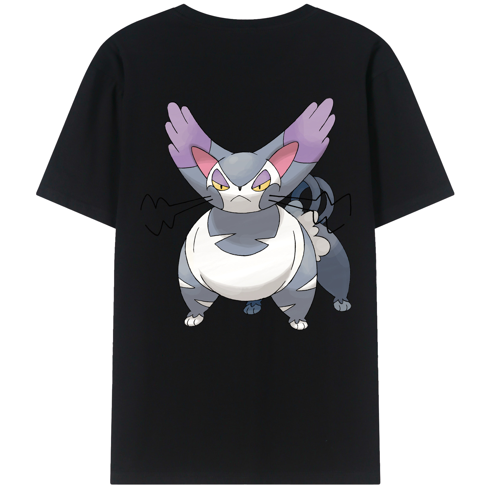 （画像用） ポケットモンスター Pokémon 綿100％ メンズ半袖Tシャツ（バックプリント） 通気性