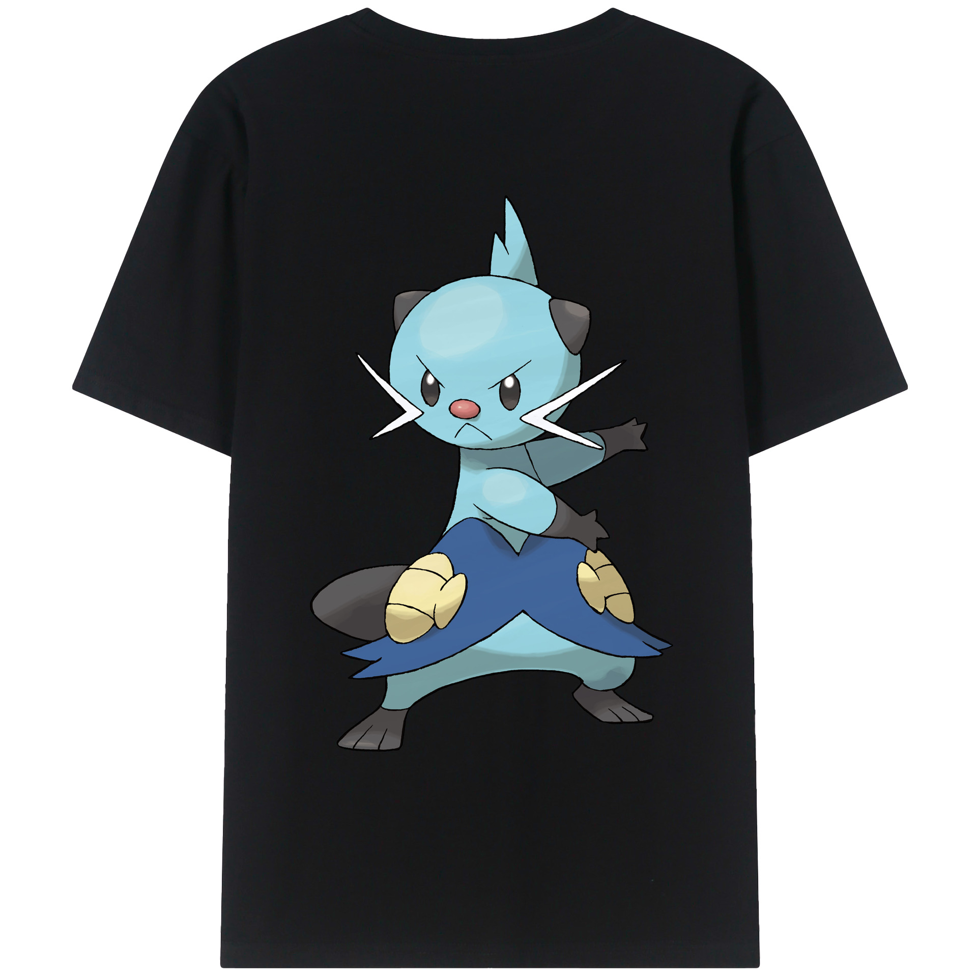 （画像用） ポケットモンスター Pokémon 綿100％ メンズ半袖Tシャツ（バックプリント） 通気性