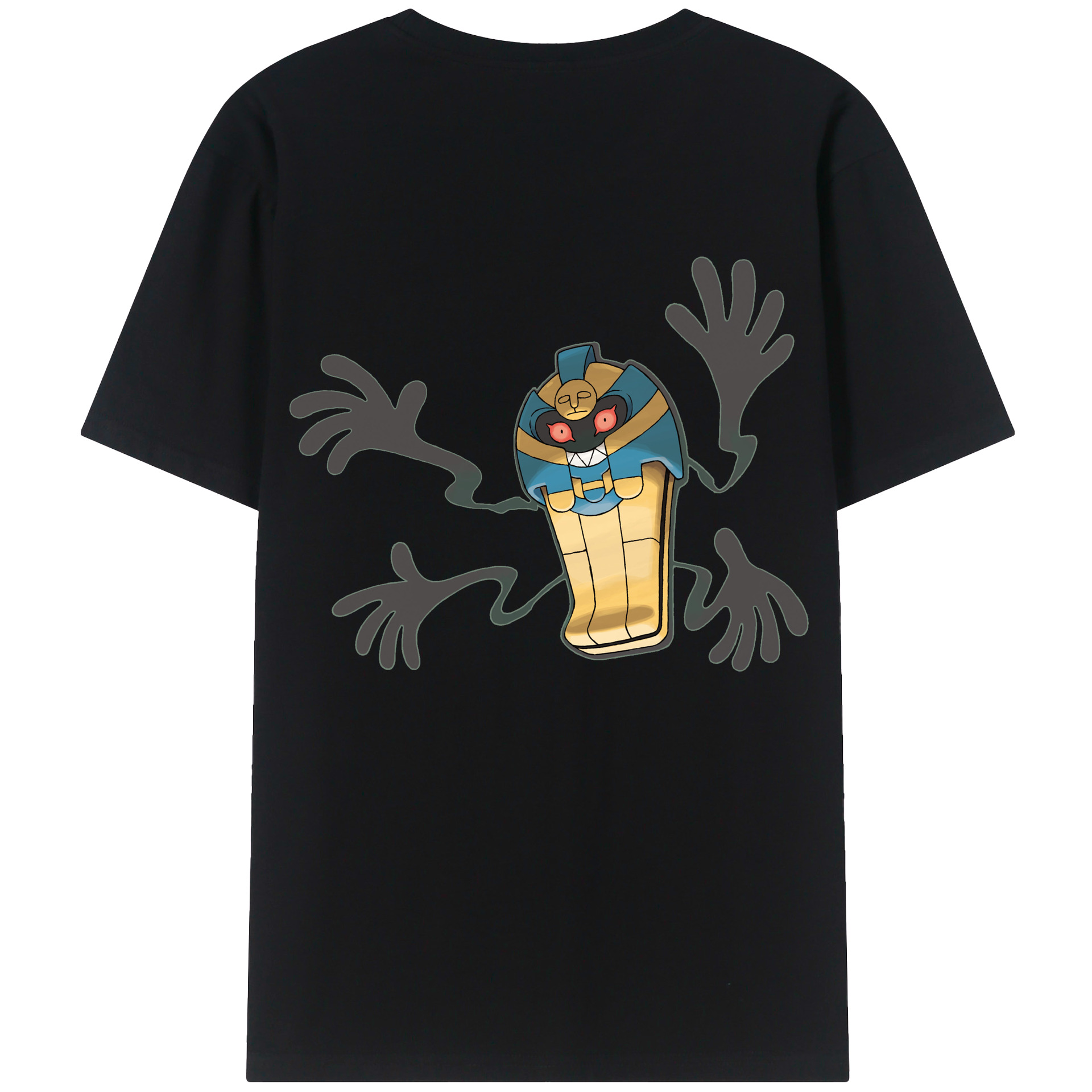 （画像用） ポケットモンスター Pokémon 綿100％ メンズ半袖Tシャツ（バックプリント） 通気性