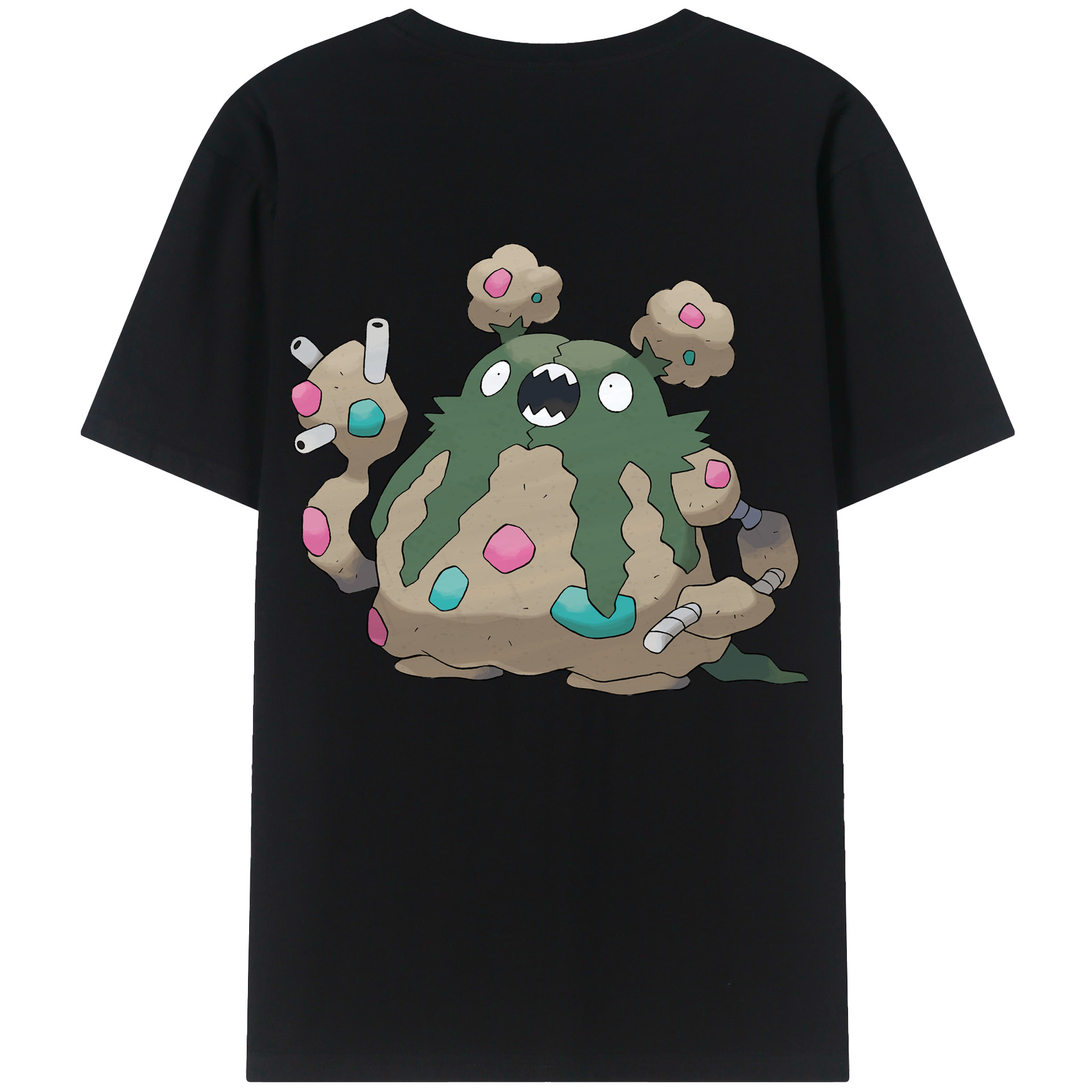 （画像用） ポケットモンスター Pokémon 綿100％ メンズ半袖Tシャツ（バックプリント） 通気性