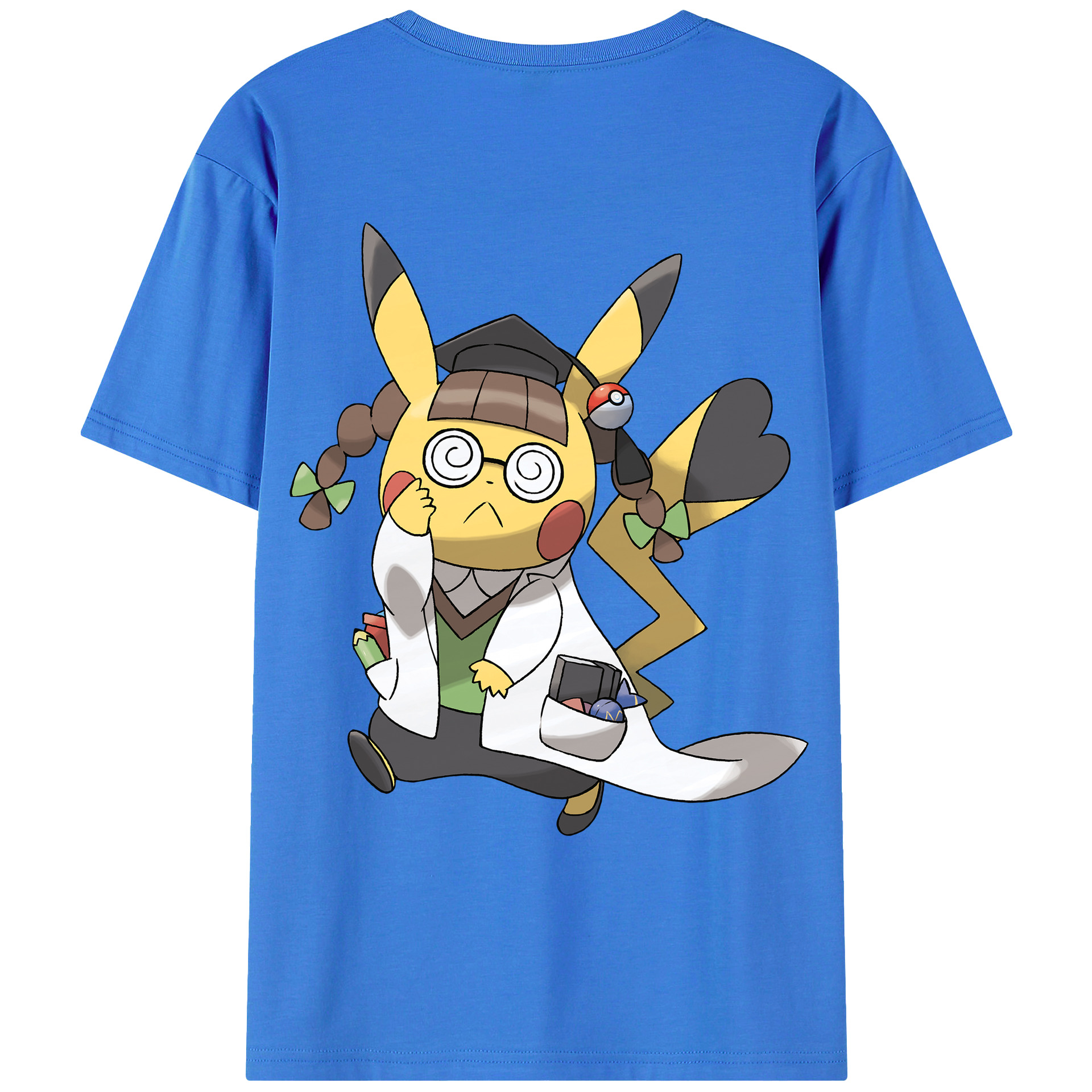 （画像用） ポケットモンスター Pokémon 綿100％ メンズ半袖Tシャツ（バックプリント） 通気性