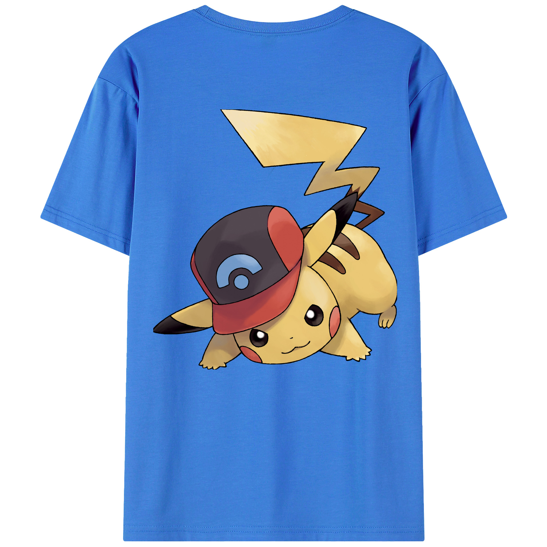 （画像用） ポケットモンスター Pokémon 綿100％ メンズ半袖Tシャツ（バックプリント） 通気性