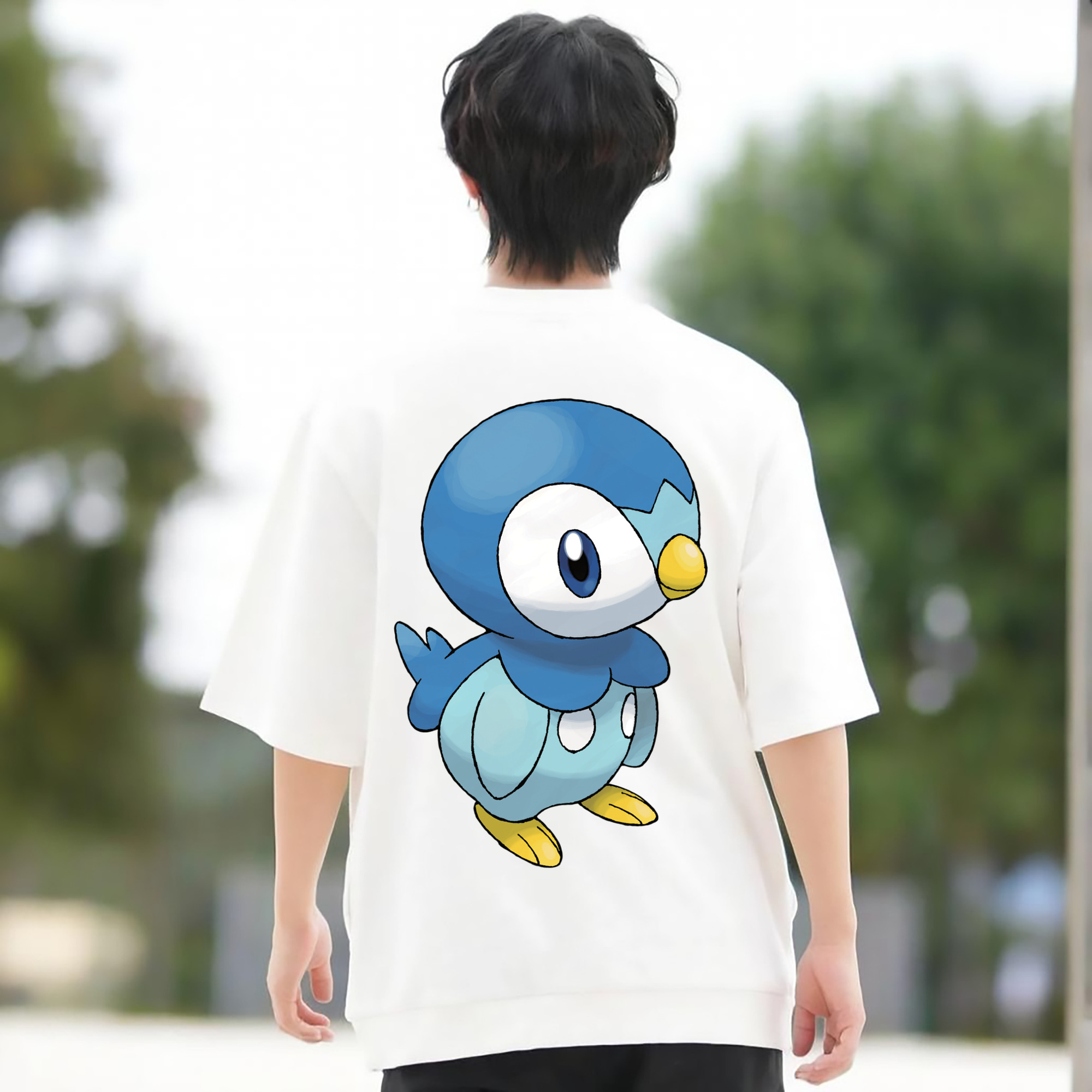 ポケットモンスター Pokémon 綿100％ メンズ半袖Tシャツ（バックプリント） 通気性
