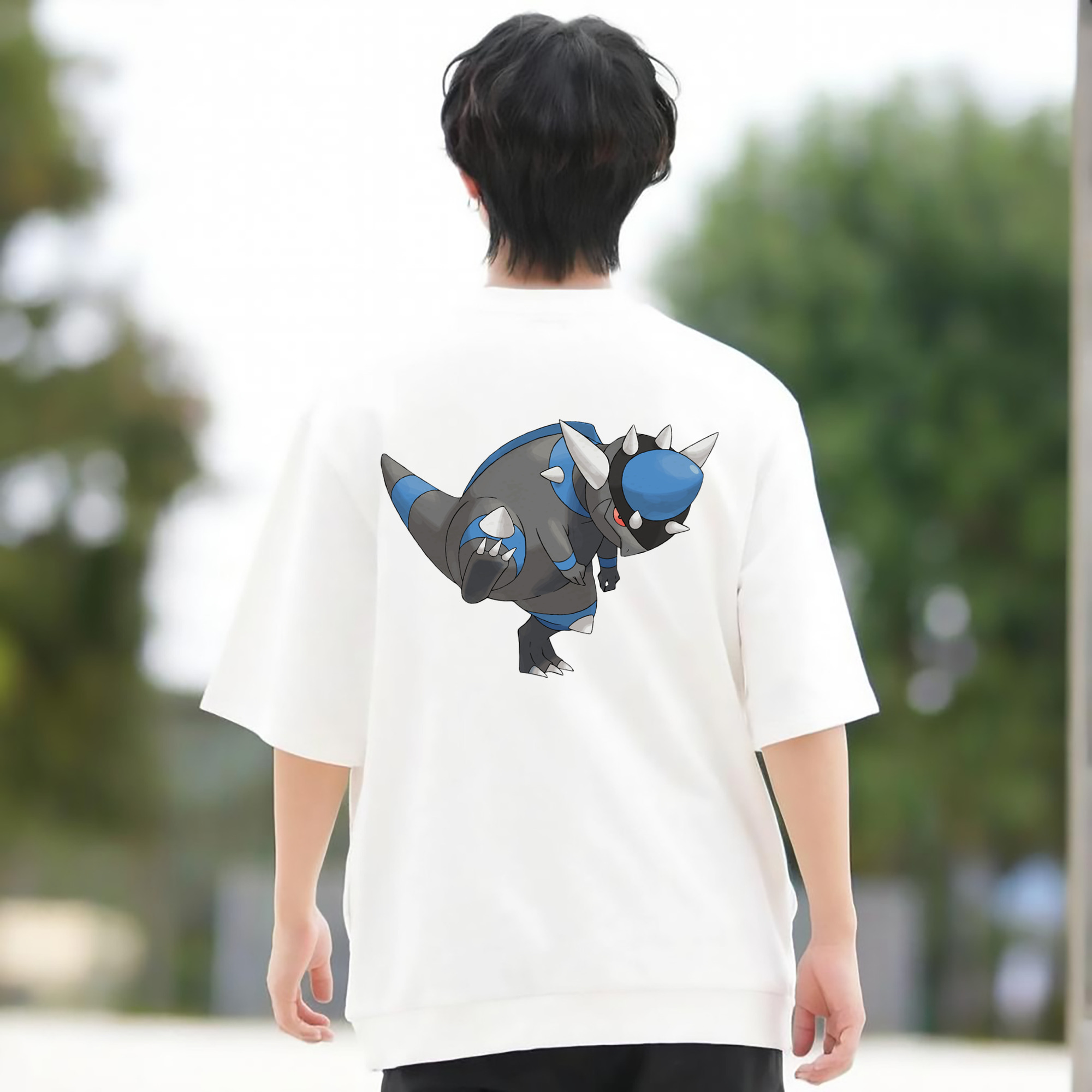 ポケットモンスター Pokémon 綿100％ メンズ半袖Tシャツ（バックプリント） 通気性
