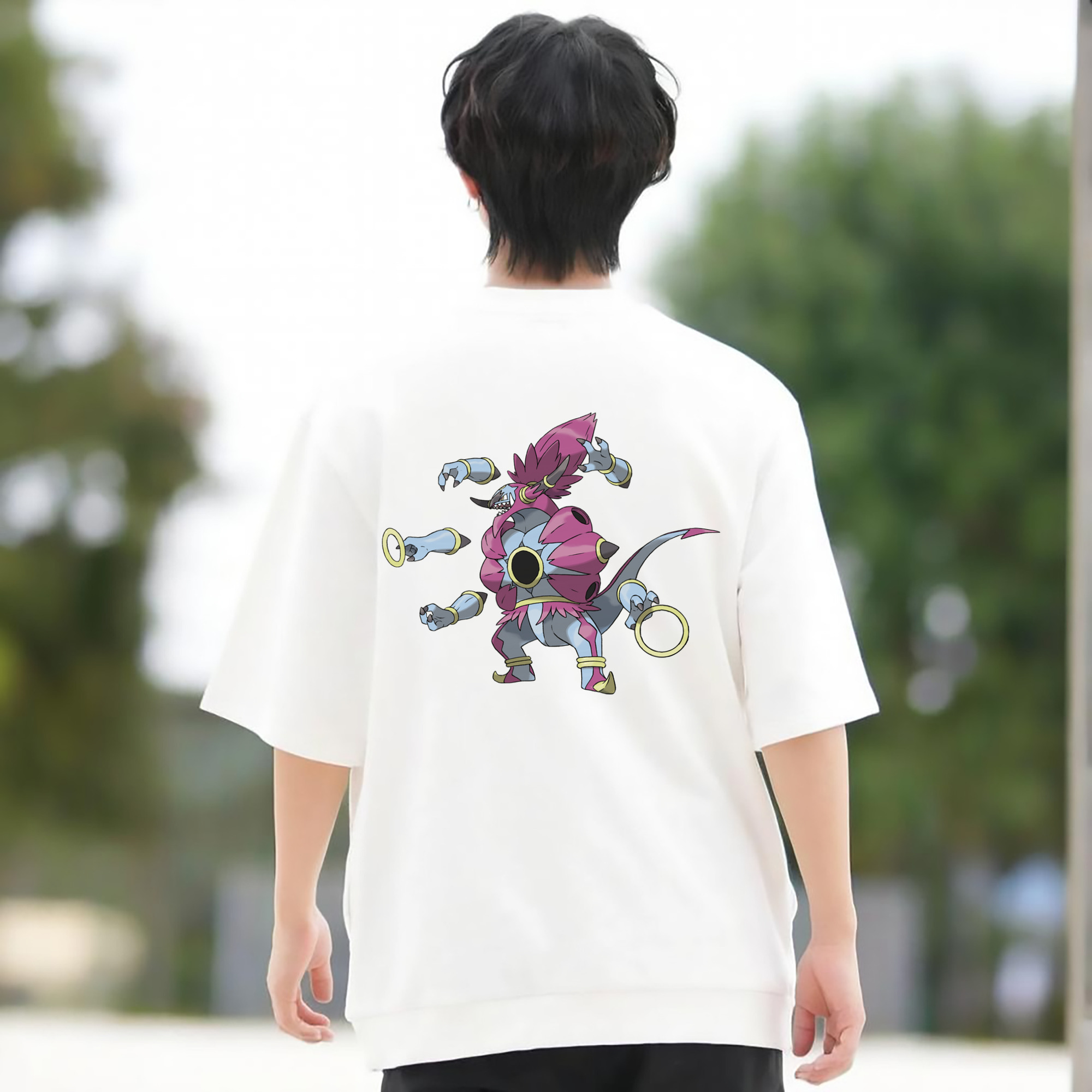 ポケットモンスター Pokémon 綿100％ メンズ半袖Tシャツ（バックプリント） 通気性