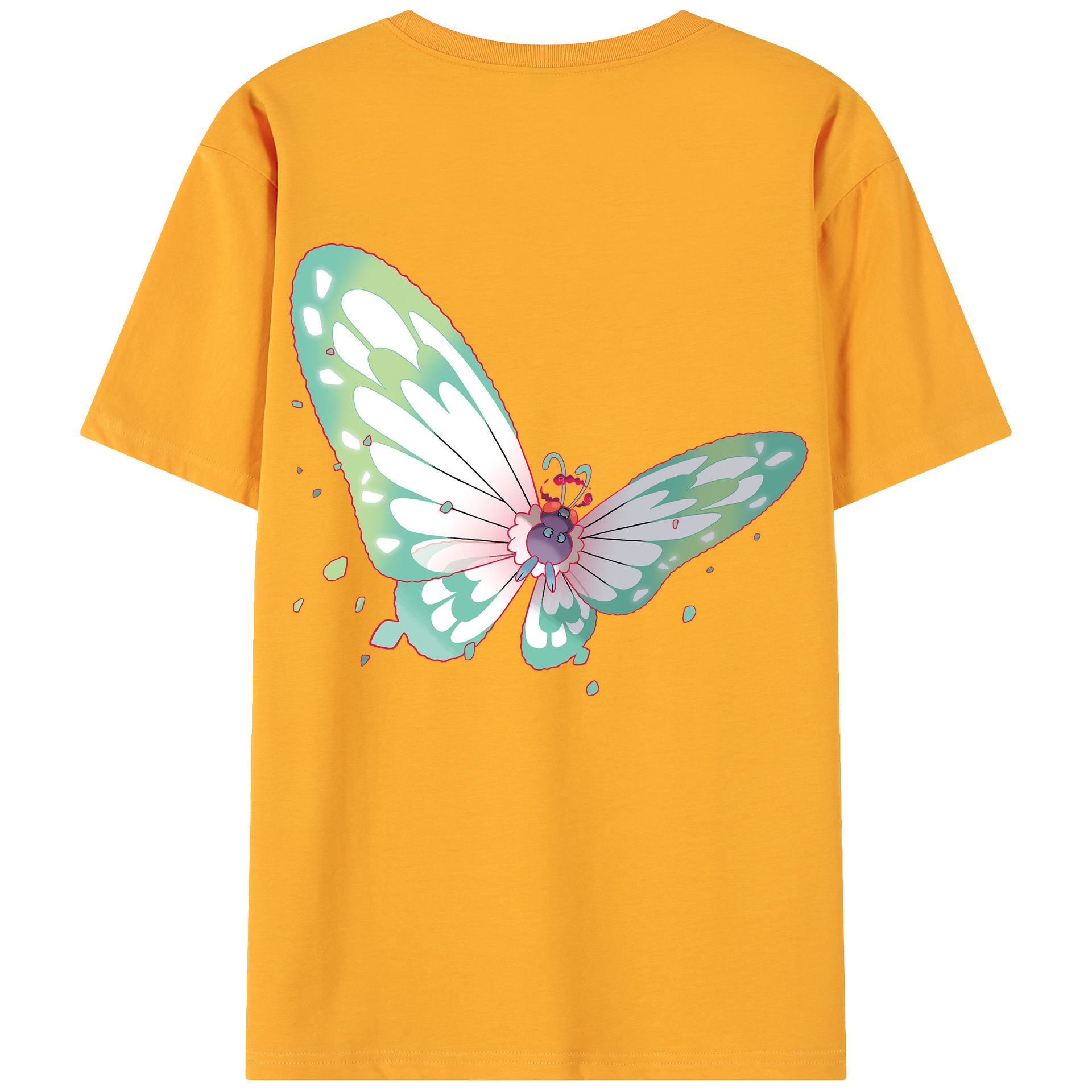 （画像用） ポケットモンスター Pokémon 綿100％ メンズ半袖Tシャツ（バックプリント） 通気性