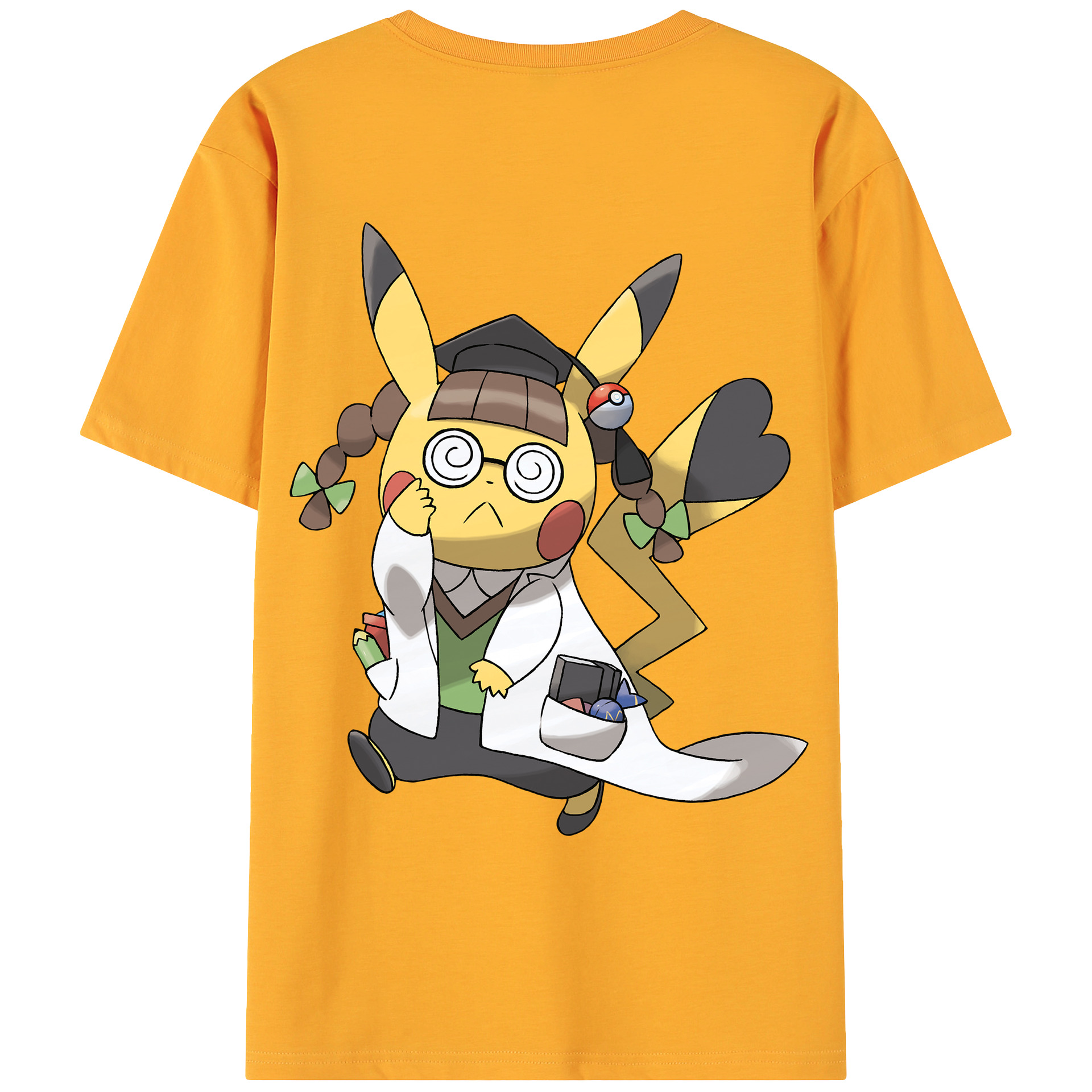 （画像用） ポケットモンスター Pokémon 綿100％ メンズ半袖Tシャツ（バックプリント） 通気性