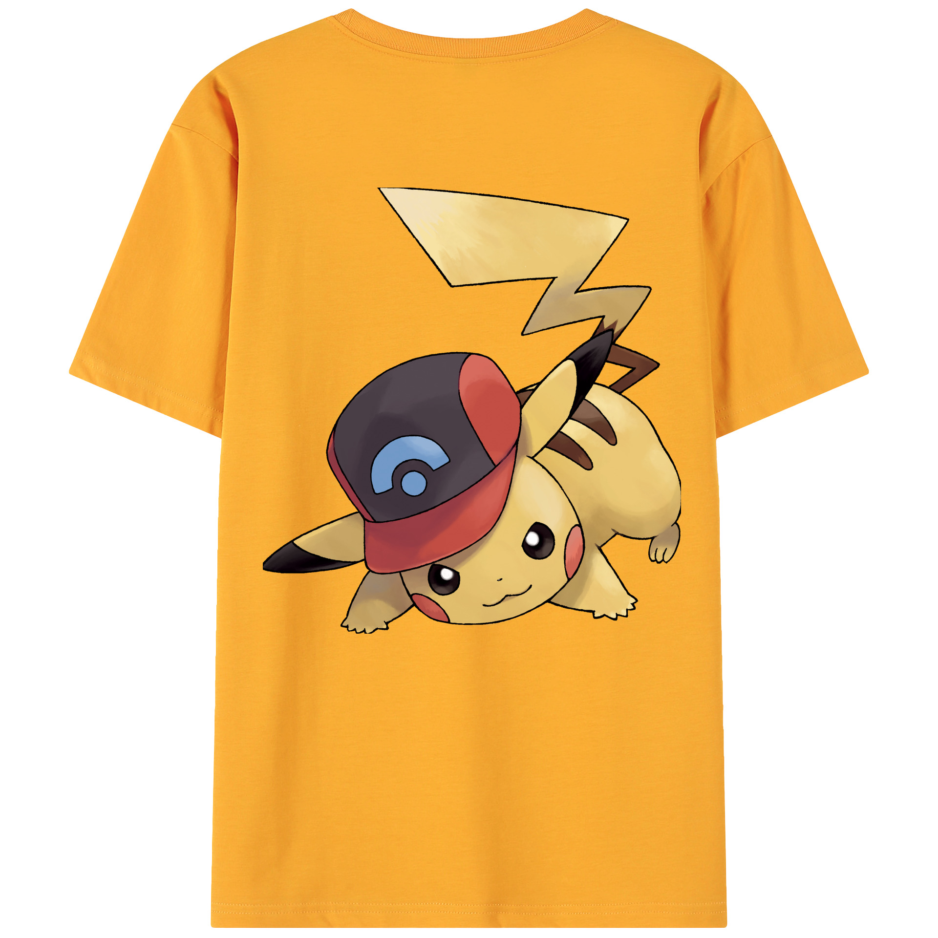 （画像用） ポケットモンスター Pokémon 綿100％ メンズ半袖Tシャツ（バックプリント） 通気性