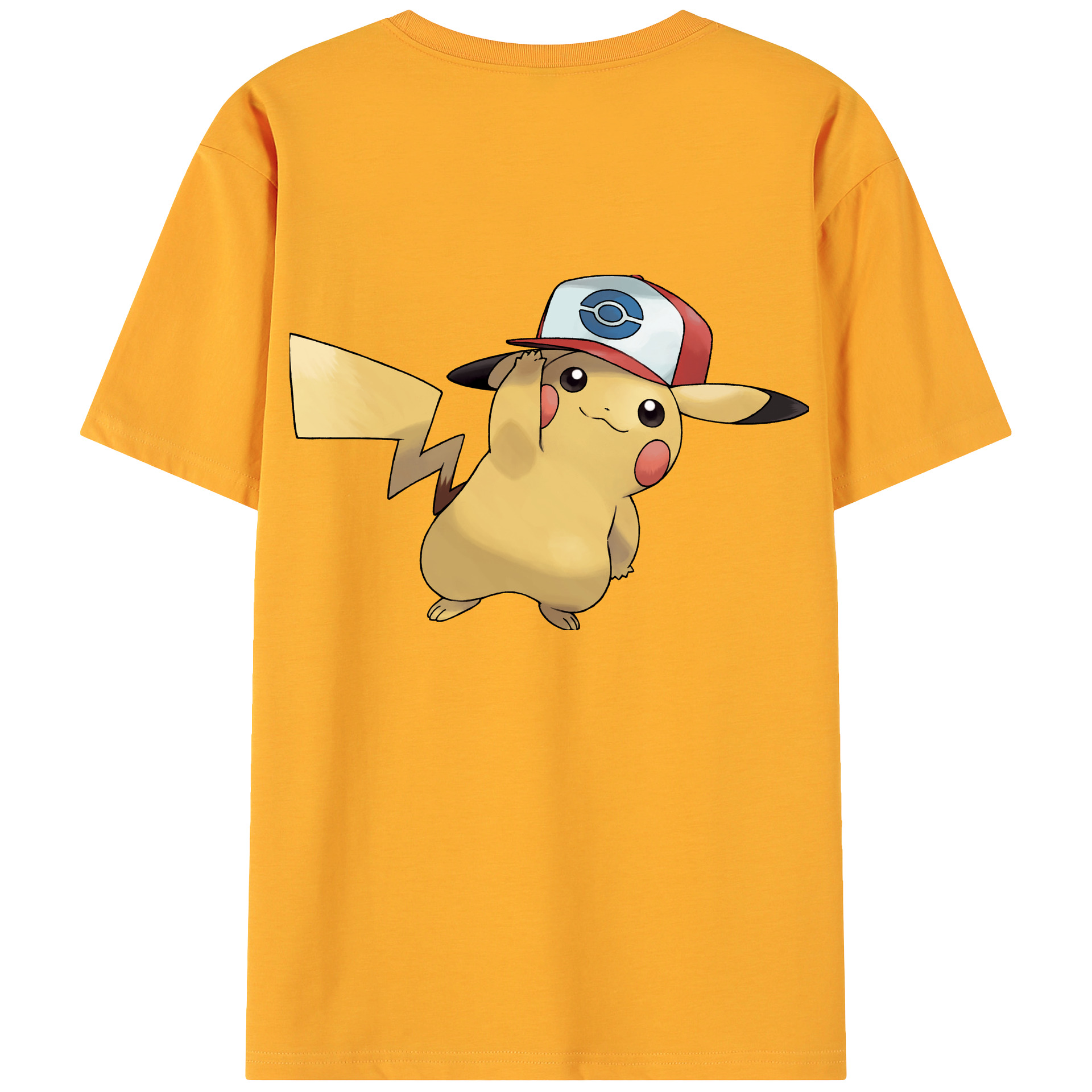 （画像用） ポケットモンスター Pokémon 綿100％ メンズ半袖Tシャツ（バックプリント） 通気性