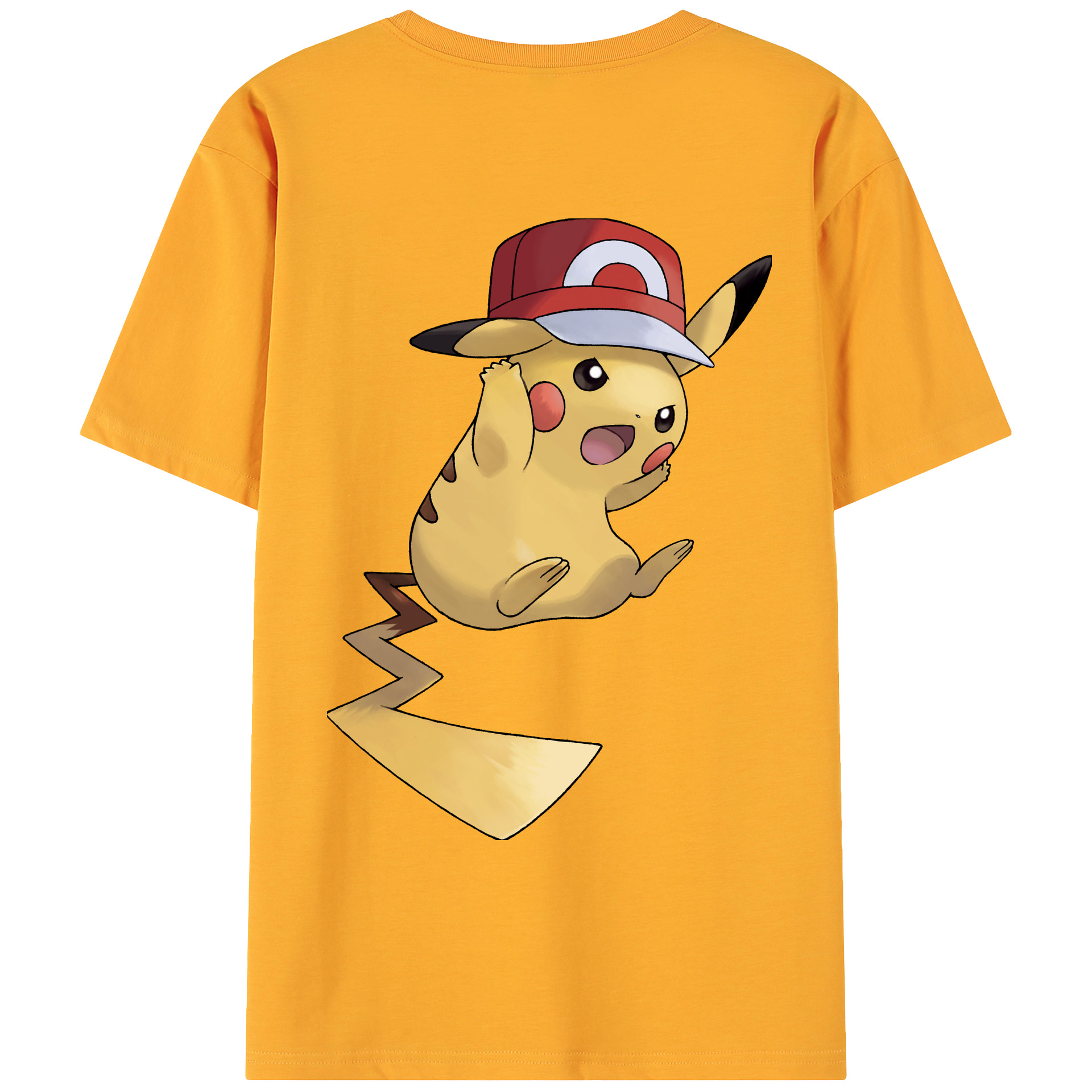 （画像用） ポケットモンスター Pokémon 綿100％ メンズ半袖Tシャツ（バックプリント） 通気性