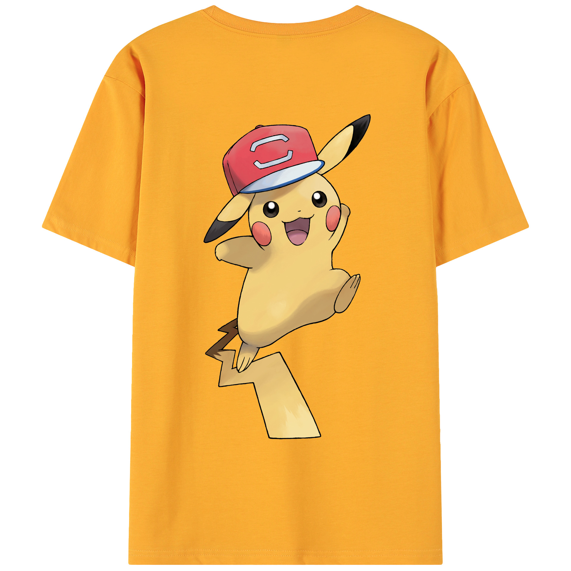 （画像用） ポケットモンスター Pokémon 綿100％ メンズ半袖Tシャツ（バックプリント） 通気性