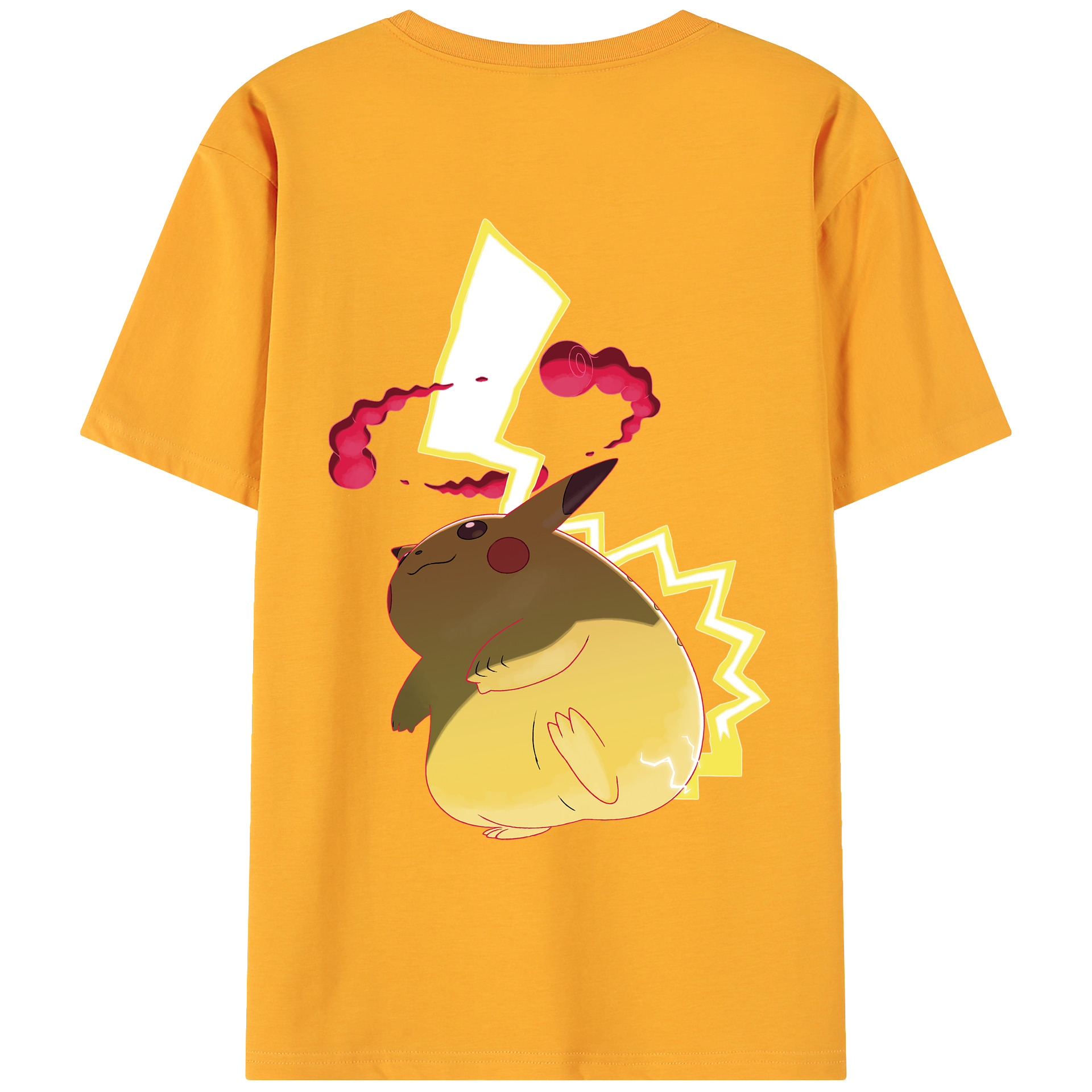 （画像用） ポケットモンスター Pokémon 綿100％ メンズ半袖Tシャツ（バックプリント） 通気性