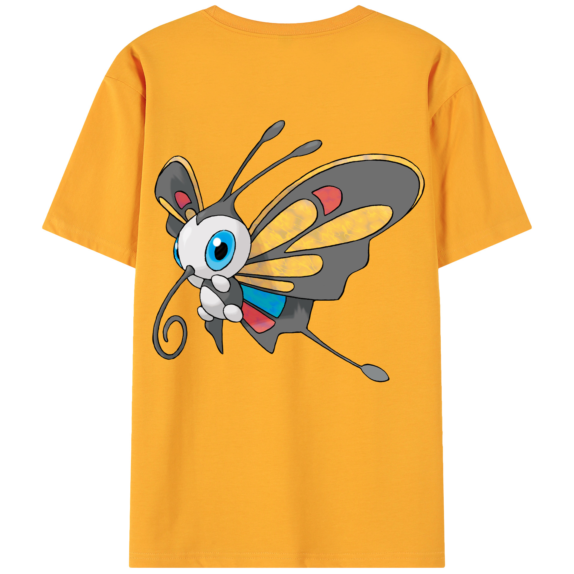（画像用） ポケットモンスター Pokémon 綿100％ メンズ半袖Tシャツ（バックプリント） 通気性