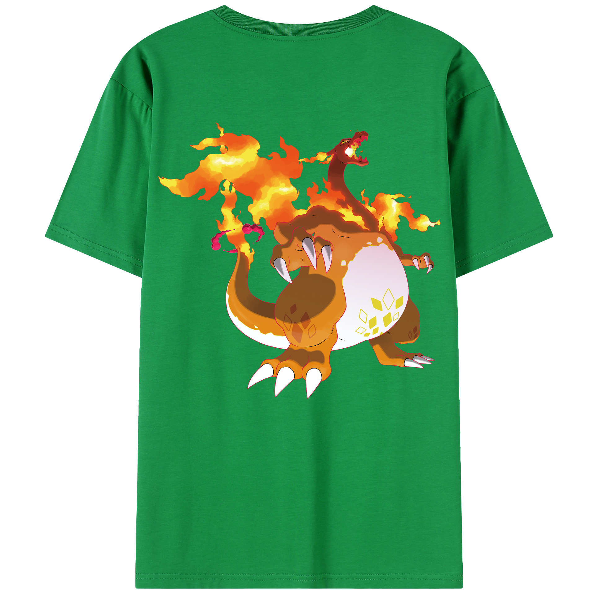 （画像用） ポケットモンスター Pokémon 綿100％ メンズ半袖Tシャツ（バックプリント） 通気性