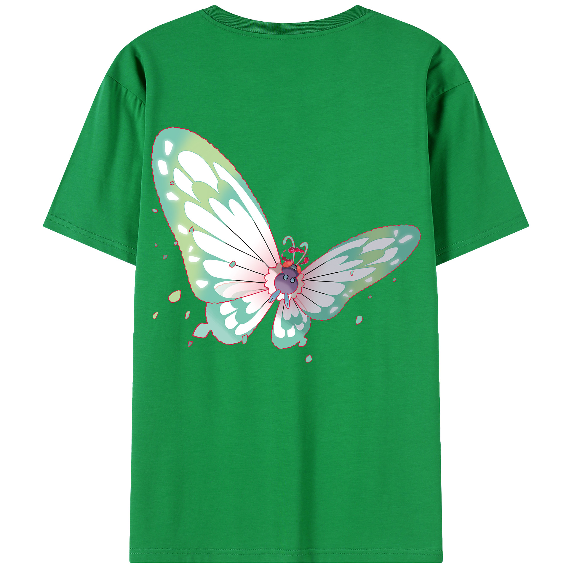 （画像用） ポケットモンスター Pokémon 綿100％ メンズ半袖Tシャツ（バックプリント） 通気性