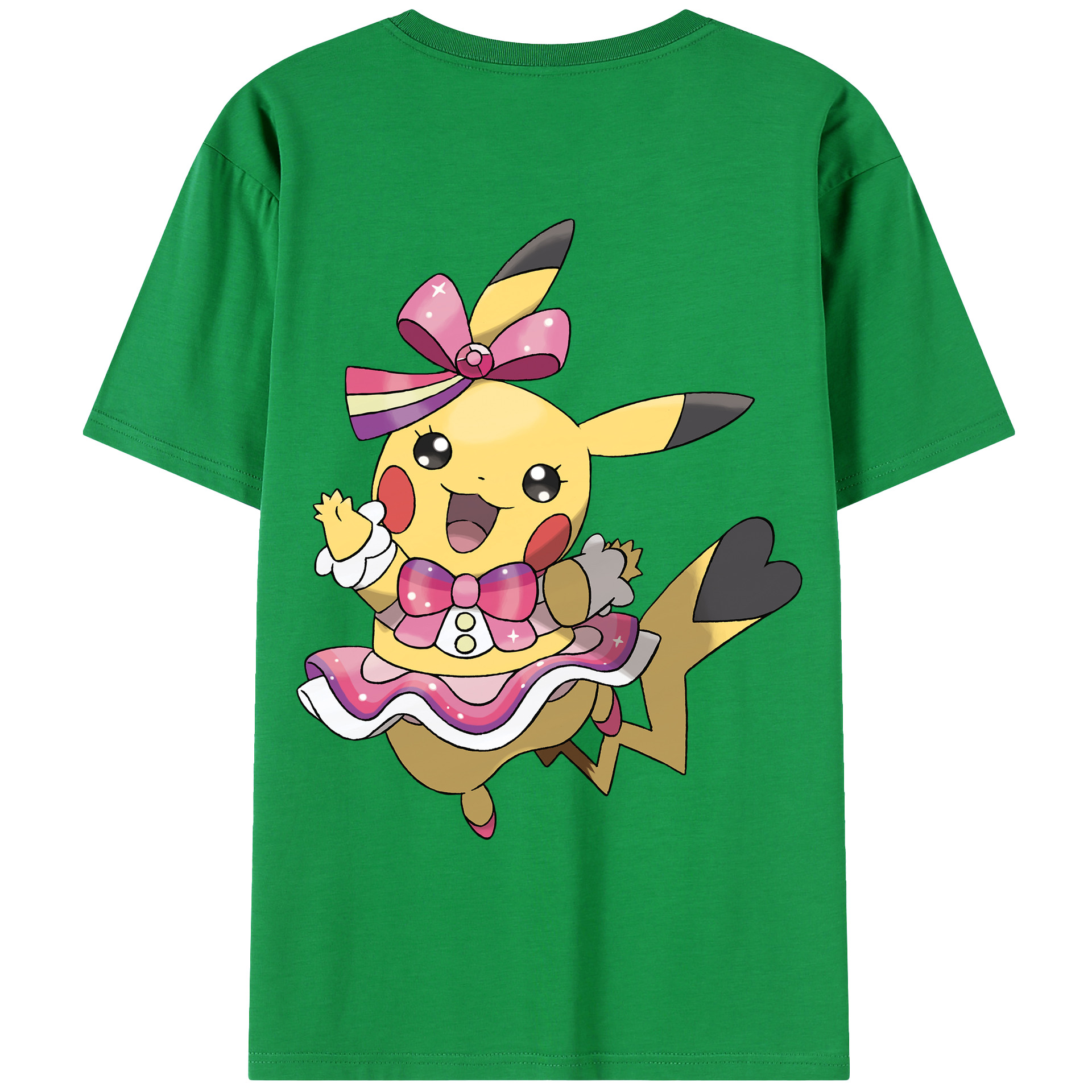 （画像用） ポケットモンスター Pokémon 綿100％ メンズ半袖Tシャツ（バックプリント） 通気性