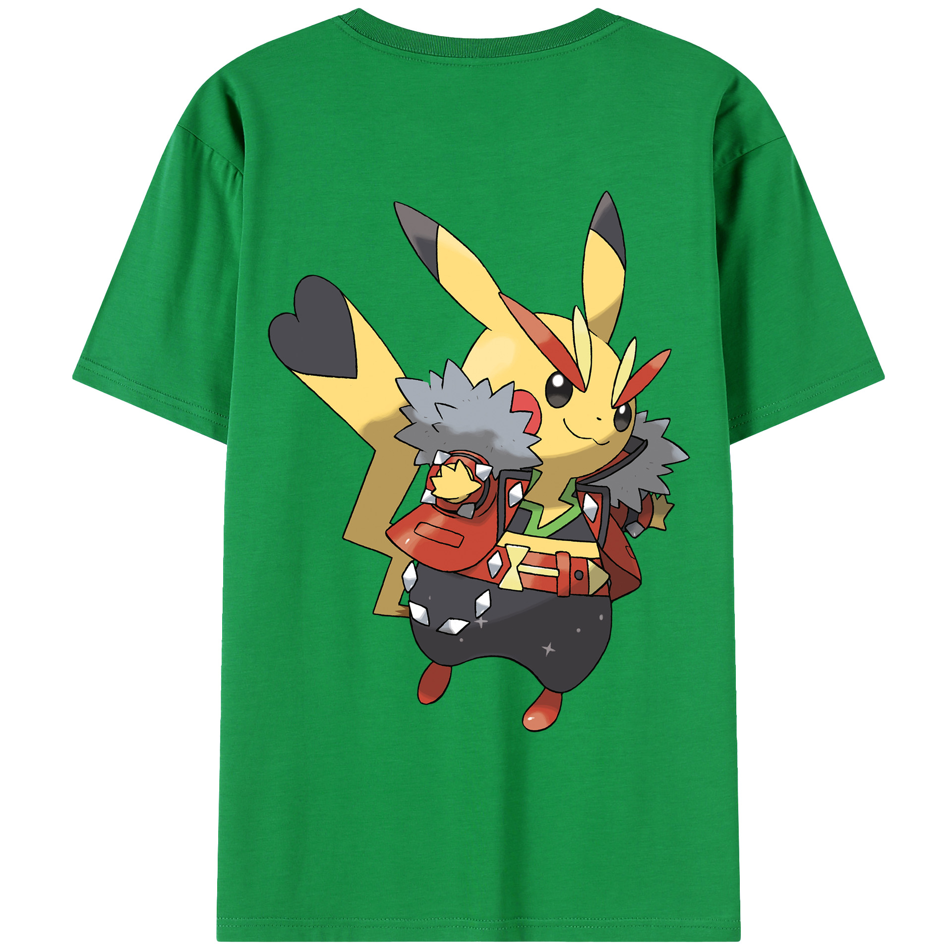 （画像用） ポケットモンスター Pokémon 綿100％ メンズ半袖Tシャツ（バックプリント） 通気性