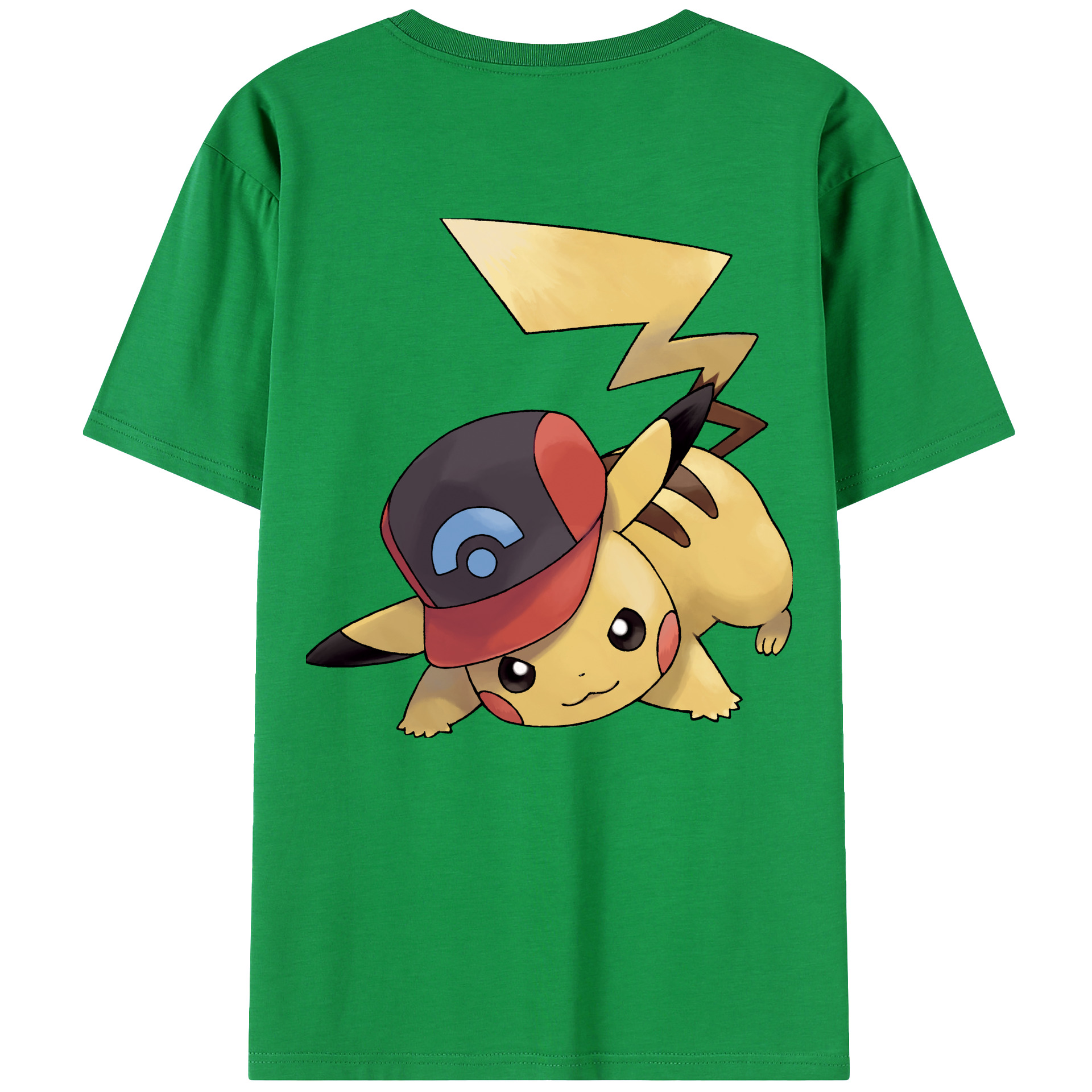 （画像用） ポケットモンスター Pokémon 綿100％ メンズ半袖Tシャツ（バックプリント） 通気性
