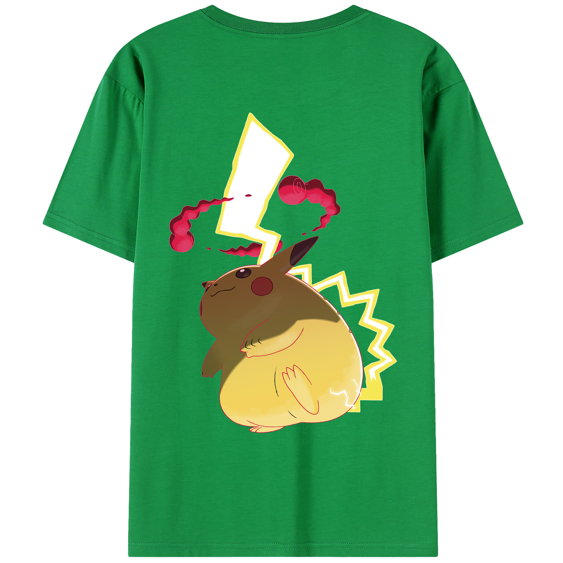 （画像用） ポケットモンスター Pokémon 綿100％ メンズ半袖Tシャツ（バックプリント） 通気性