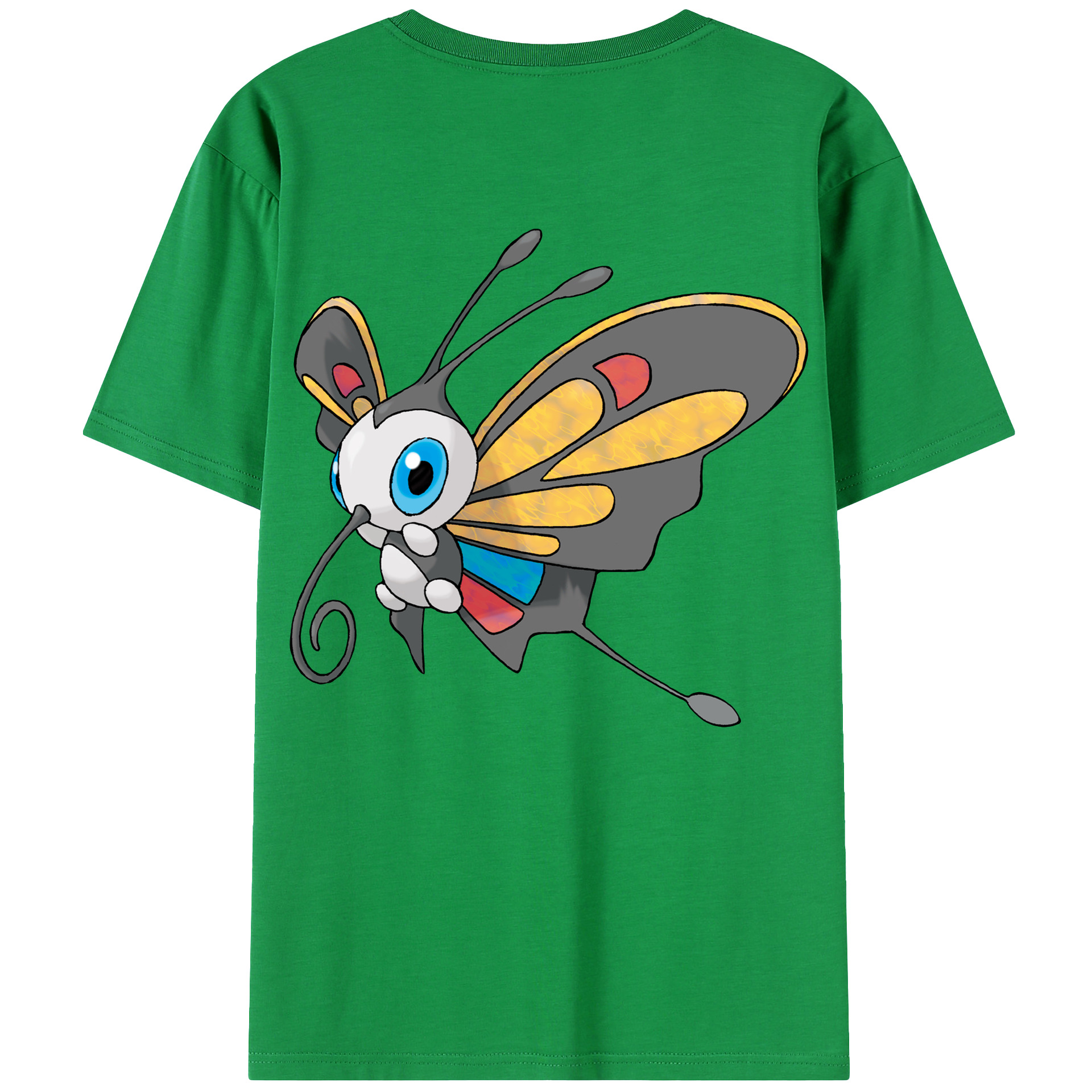 （画像用） ポケットモンスター Pokémon 綿100％ メンズ半袖Tシャツ（バックプリント） 通気性