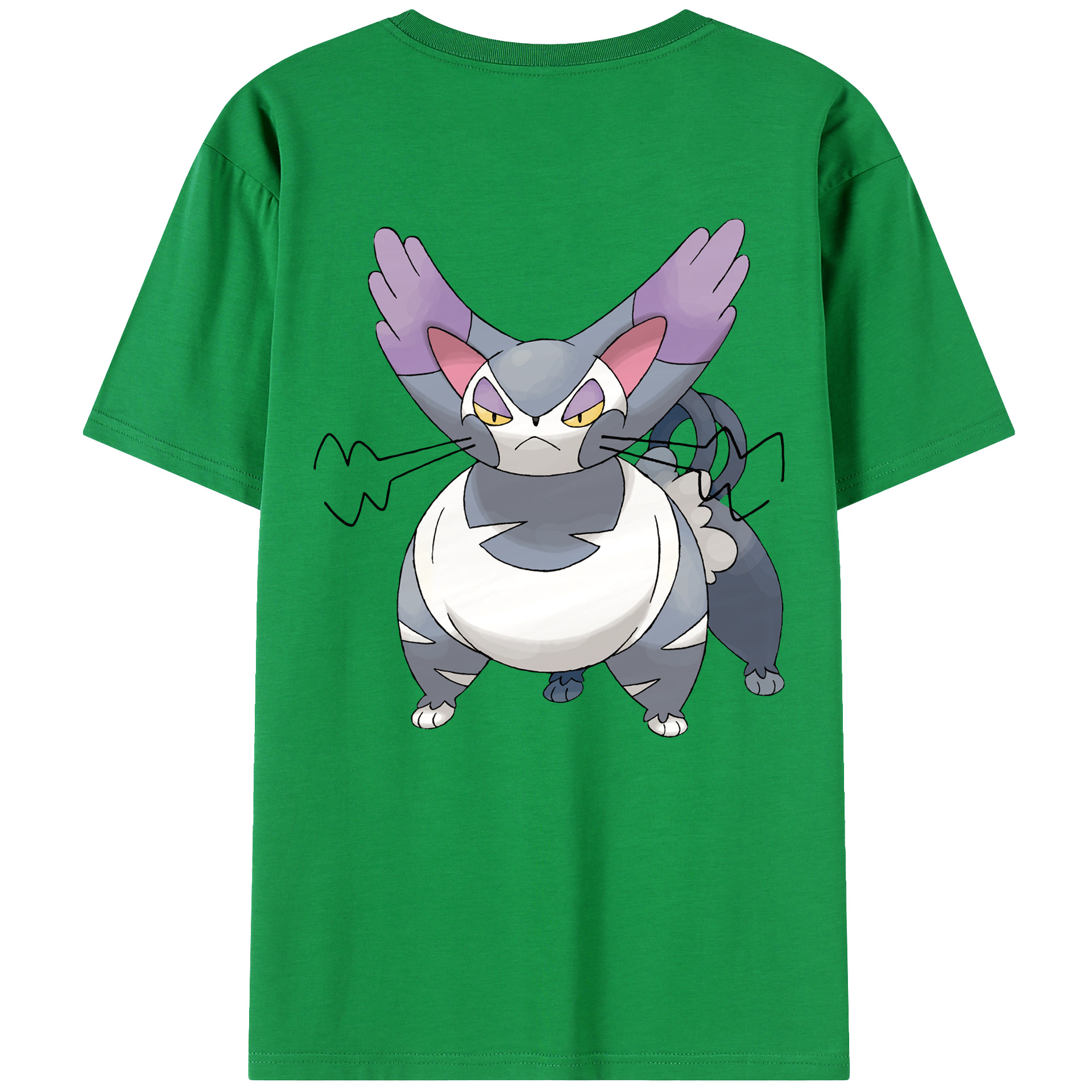 （画像用） ポケットモンスター Pokémon 綿100％ メンズ半袖Tシャツ（バックプリント） 通気性