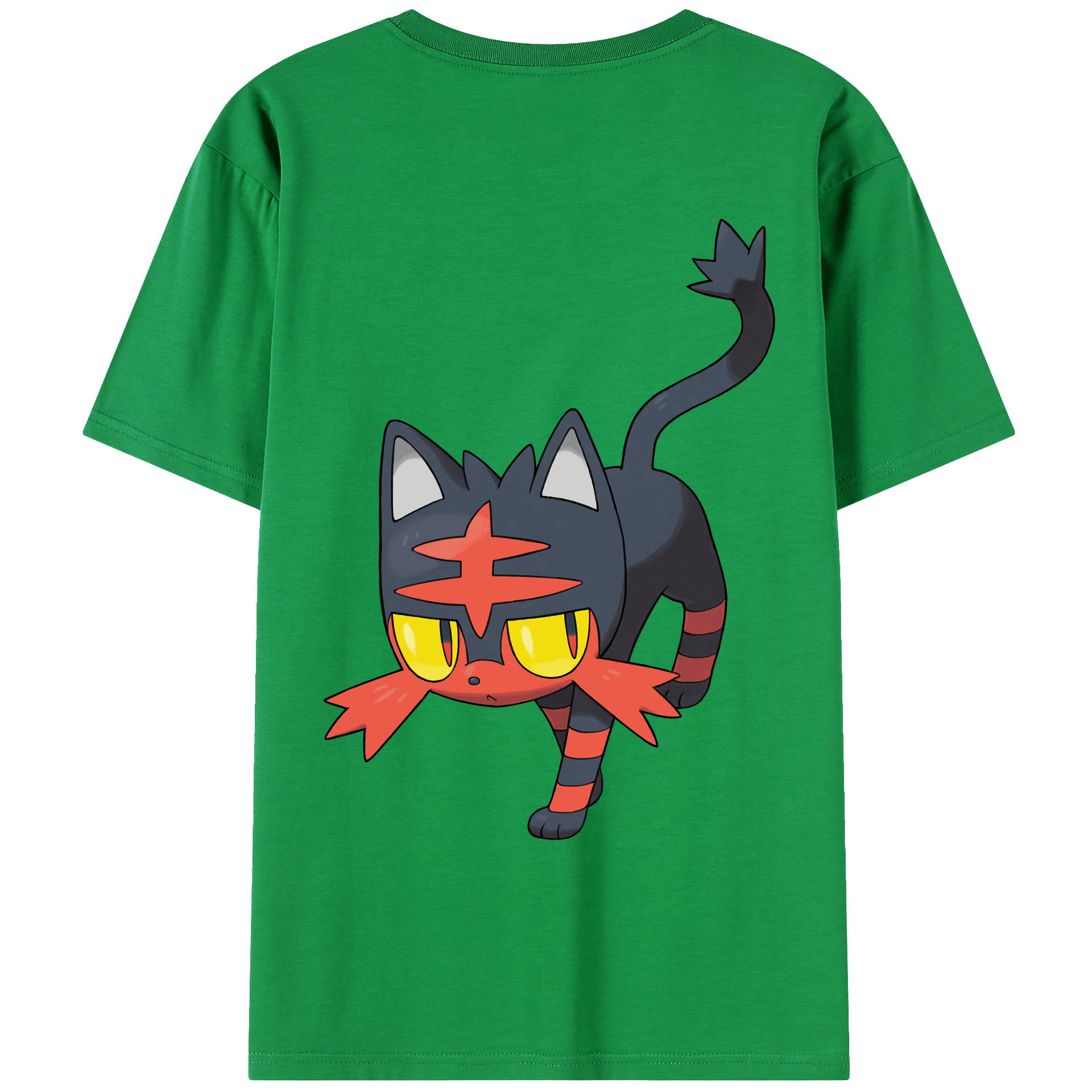 （画像用） ポケットモンスター Pokémon 綿100％ メンズ半袖Tシャツ（バックプリント） 通気性