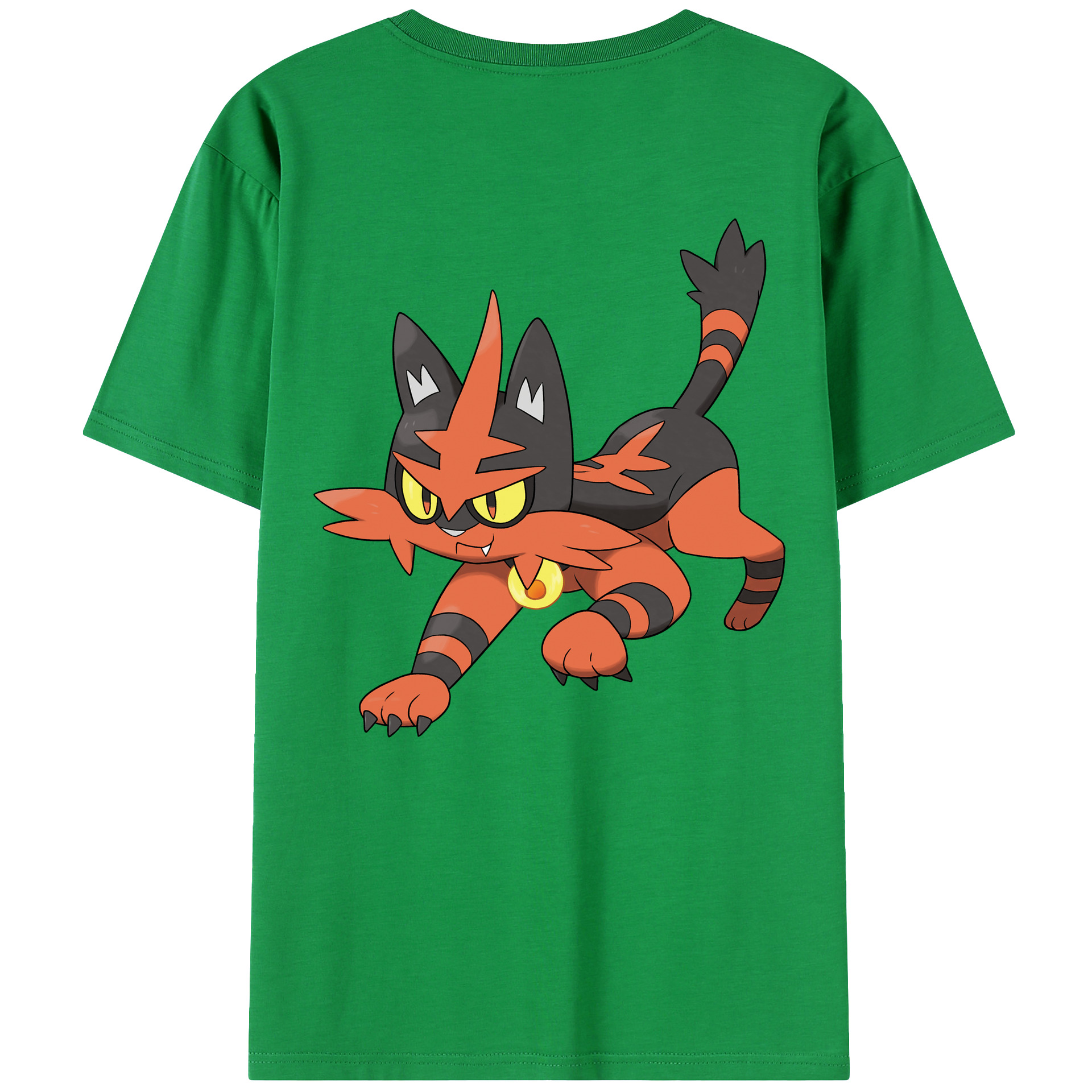（画像用） ポケットモンスター Pokémon 綿100％ メンズ半袖Tシャツ（バックプリント） 通気性