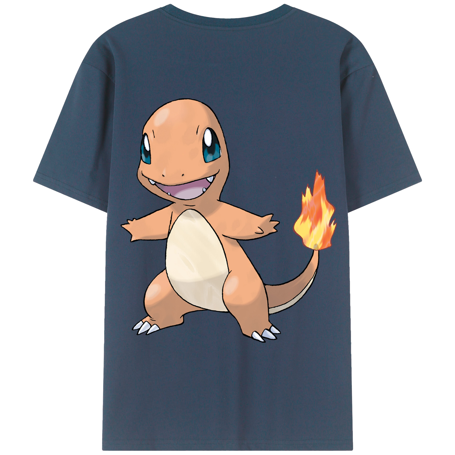 （画像用） ポケットモンスター Pokémon 綿100％ メンズ半袖Tシャツ（バックプリント） 通気性
