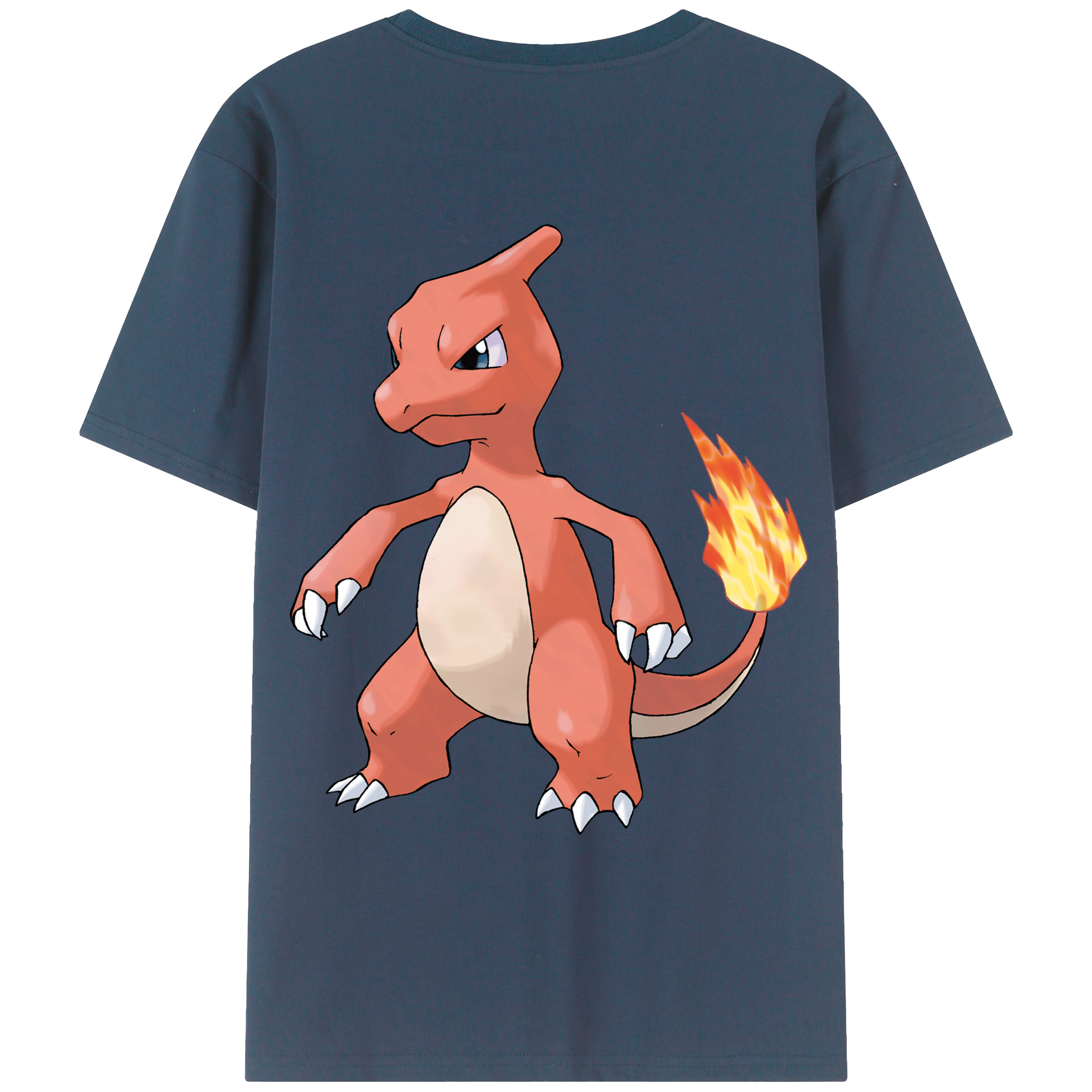 （画像用） ポケットモンスター Pokémon 綿100％ メンズ半袖Tシャツ（バックプリント） 通気性
