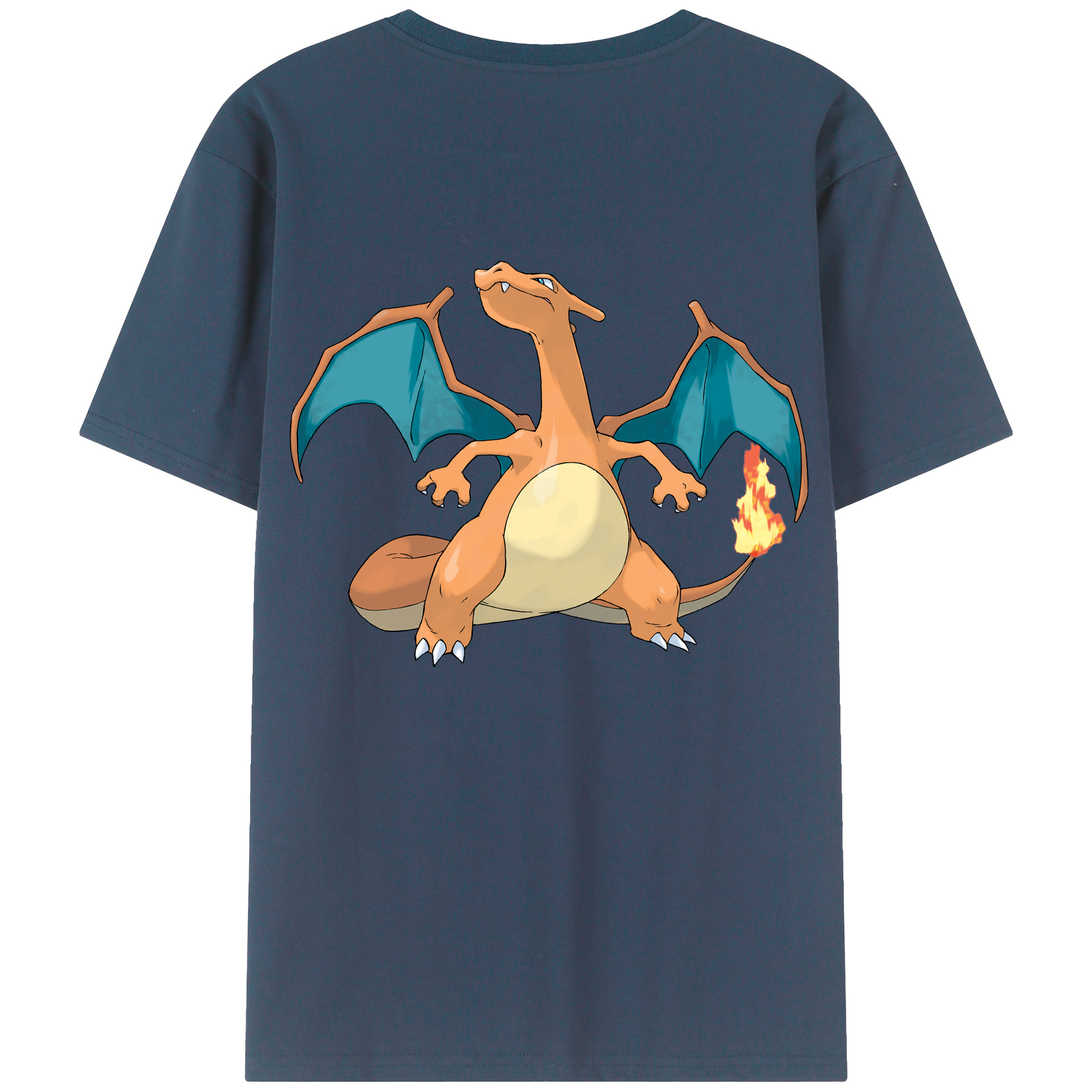 （画像用） ポケットモンスター Pokémon 綿100％ メンズ半袖Tシャツ（バックプリント） 通気性