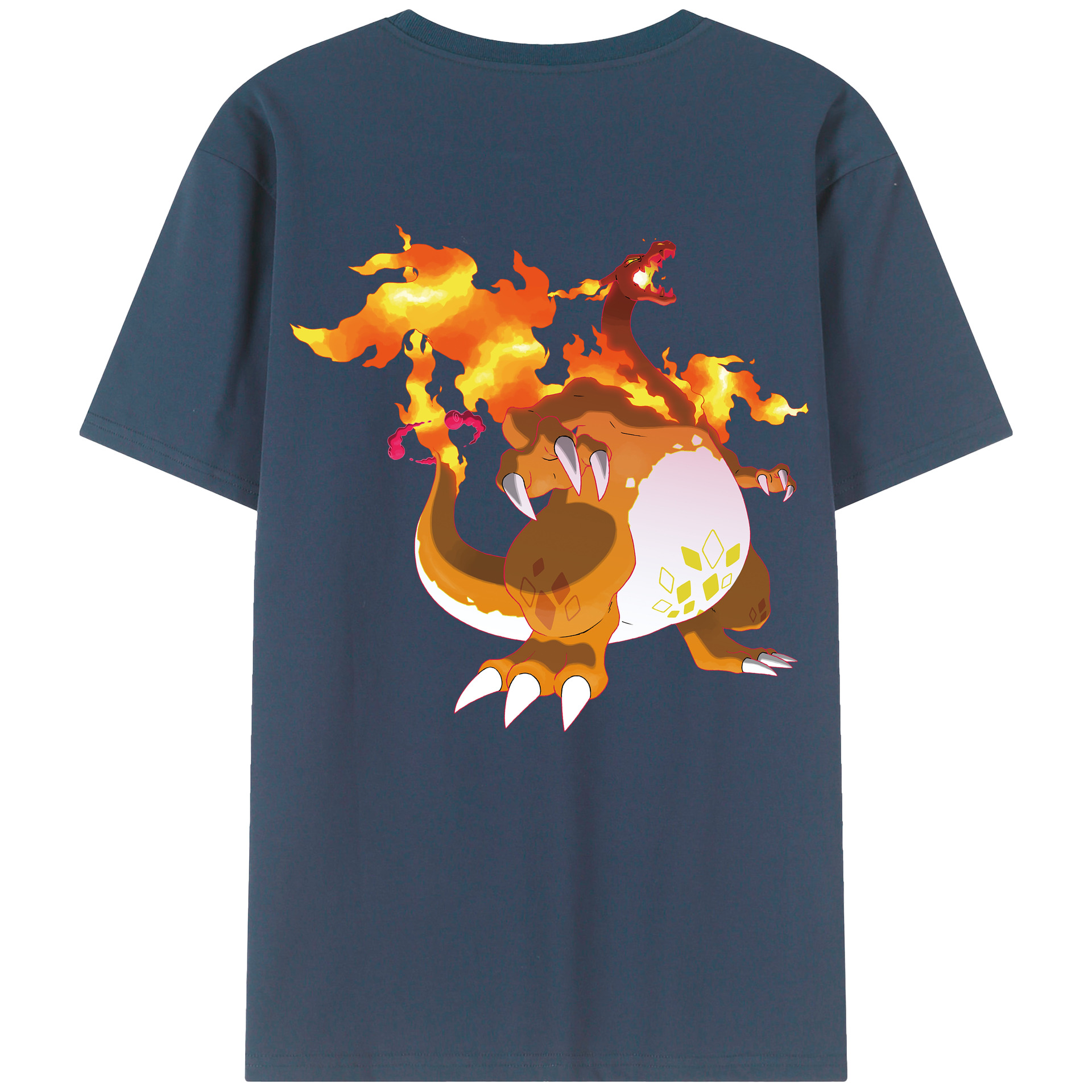 （画像用） ポケットモンスター Pokémon 綿100％ メンズ半袖Tシャツ（バックプリント） 通気性