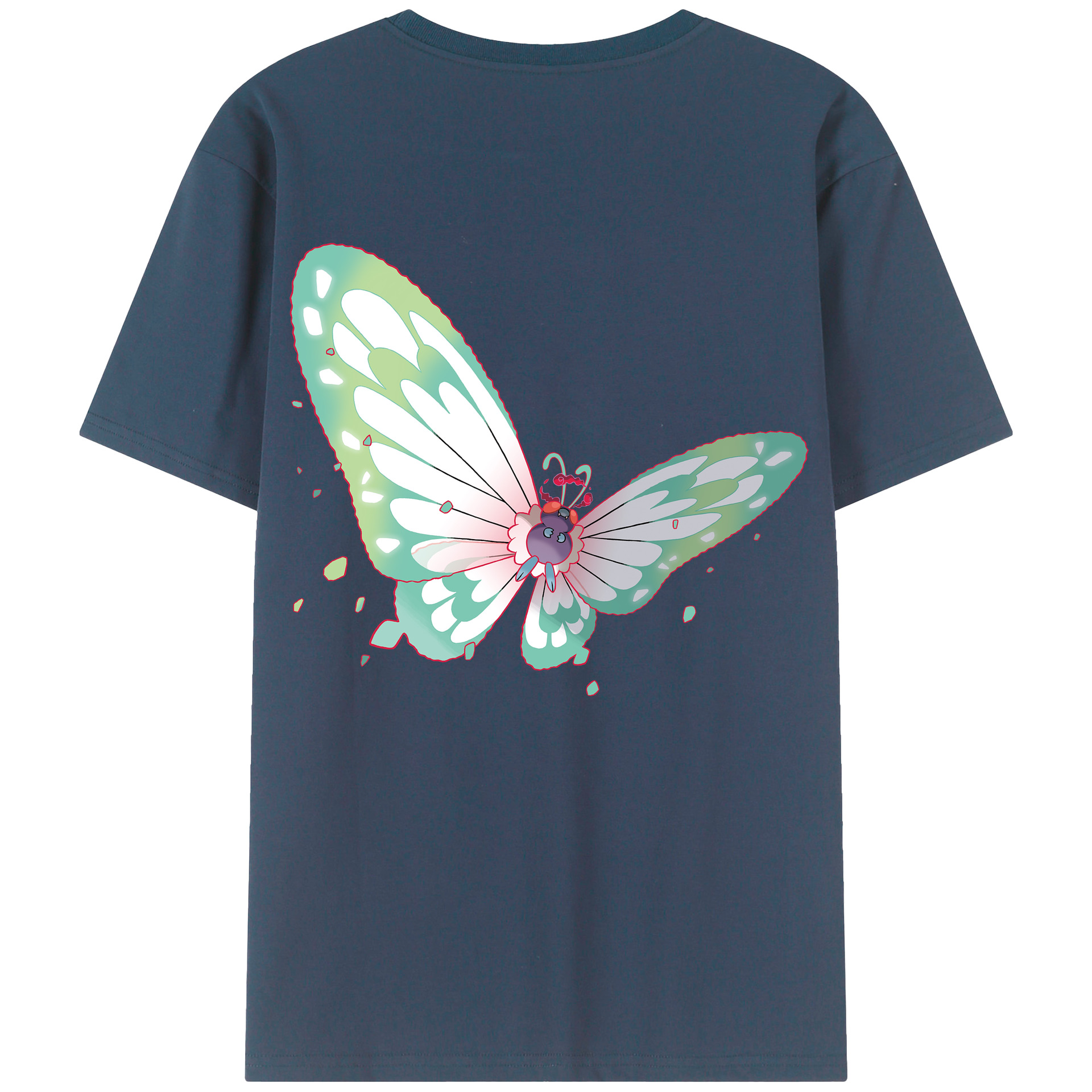 （画像用） ポケットモンスター Pokémon 綿100％ メンズ半袖Tシャツ（バックプリント） 通気性