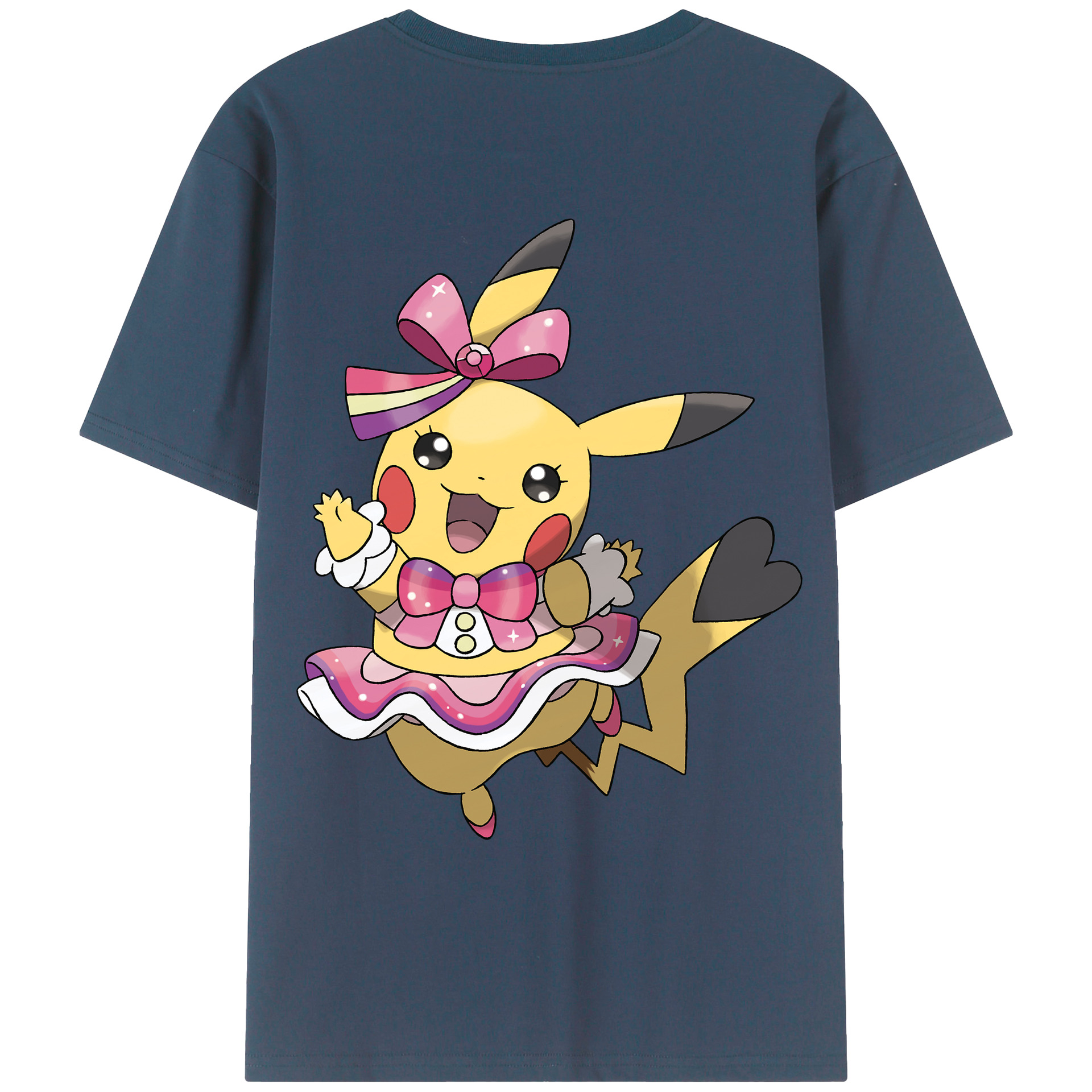 （画像用） ポケットモンスター Pokémon 綿100％ メンズ半袖Tシャツ（バックプリント） 通気性