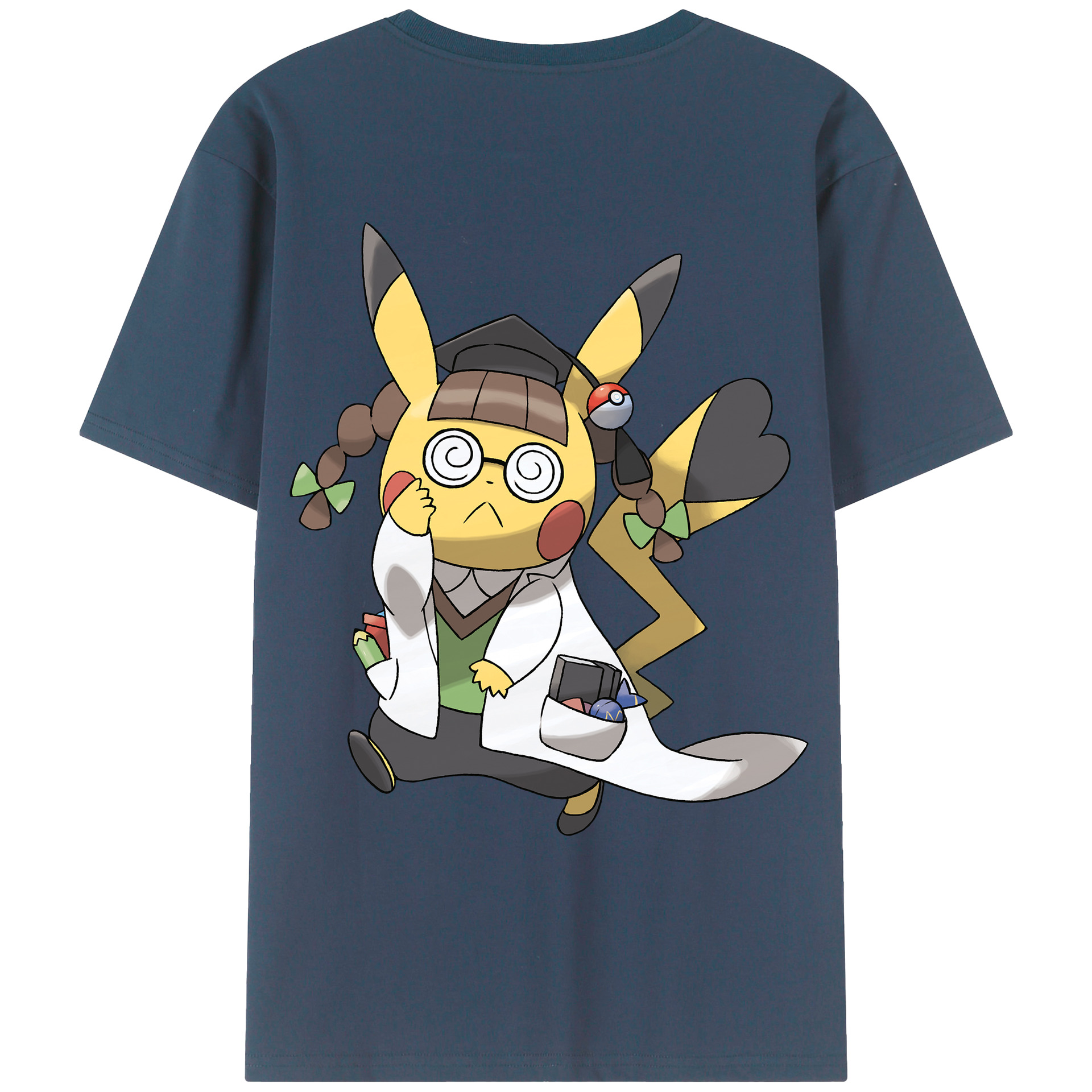 （画像用） ポケットモンスター Pokémon 綿100％ メンズ半袖Tシャツ（バックプリント） 通気性