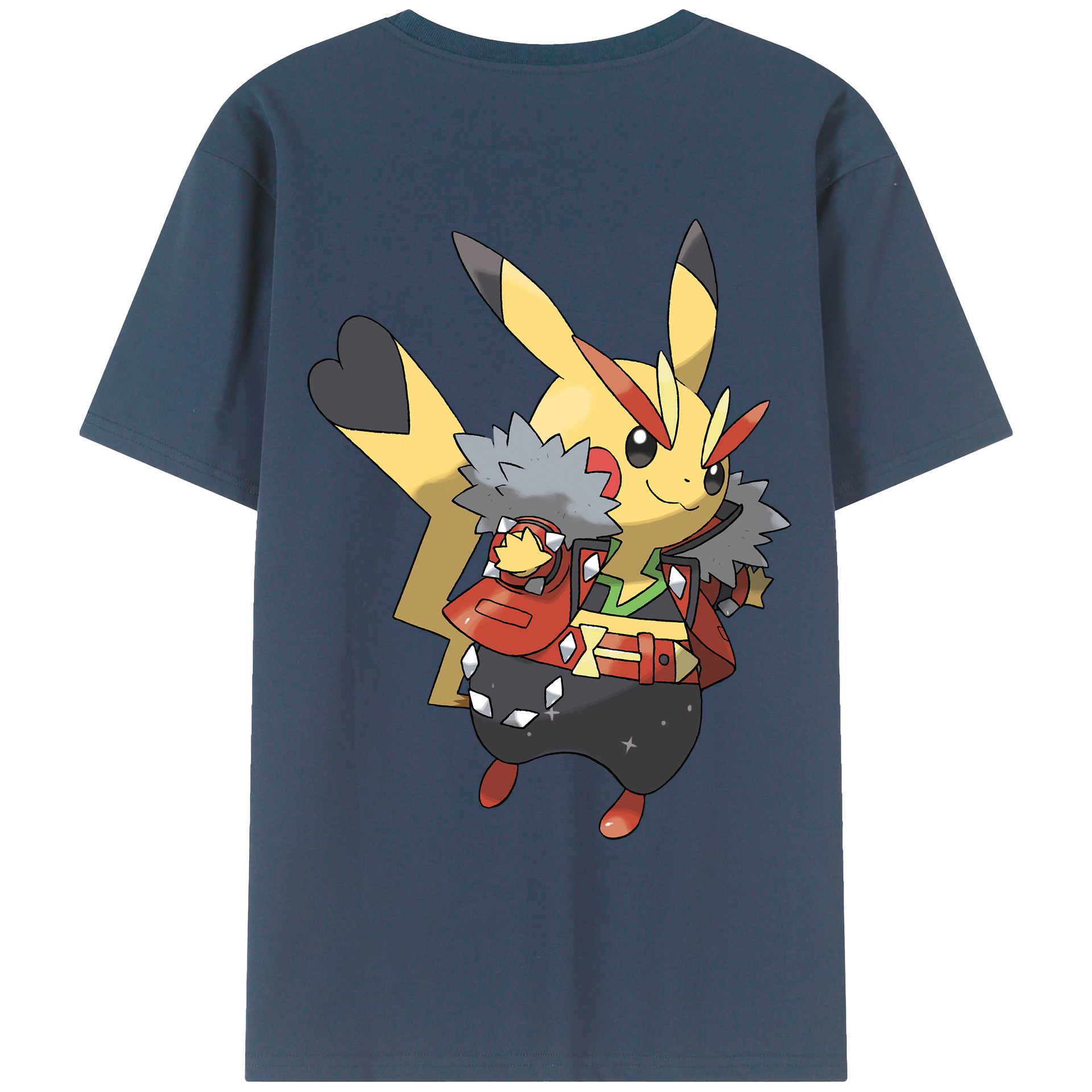 （画像用） ポケットモンスター Pokémon 綿100％ メンズ半袖Tシャツ（バックプリント） 通気性