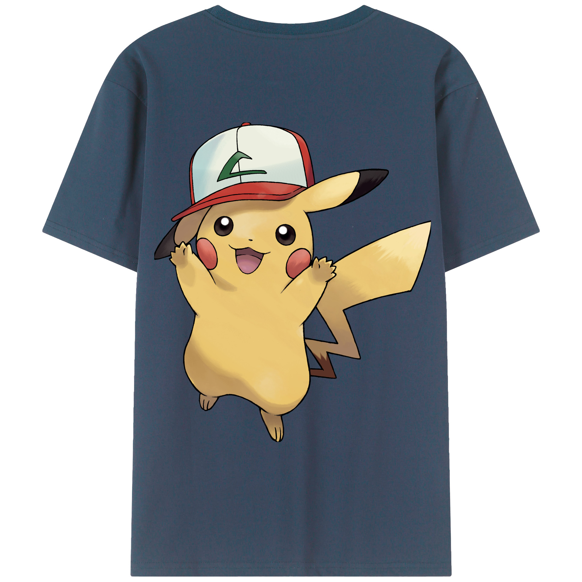 （画像用） ポケットモンスター Pokémon 綿100％ メンズ半袖Tシャツ（バックプリント） 通気性