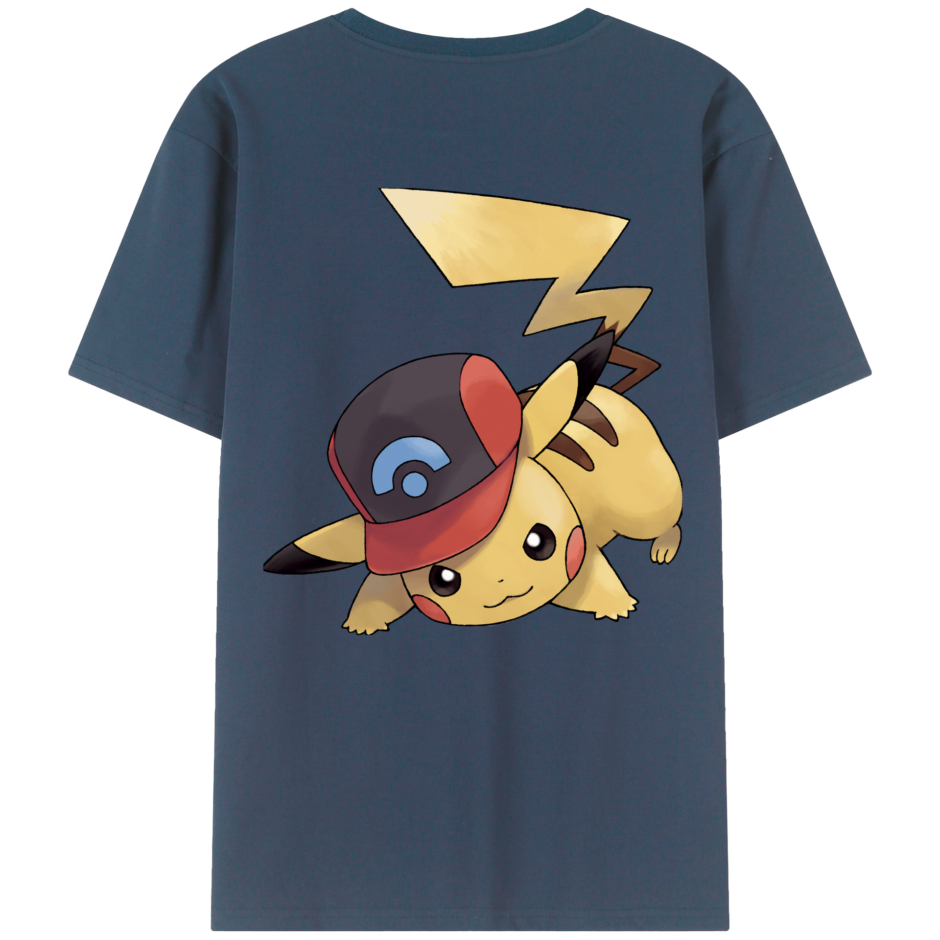 （画像用） ポケットモンスター Pokémon 綿100％ メンズ半袖Tシャツ（バックプリント） 通気性