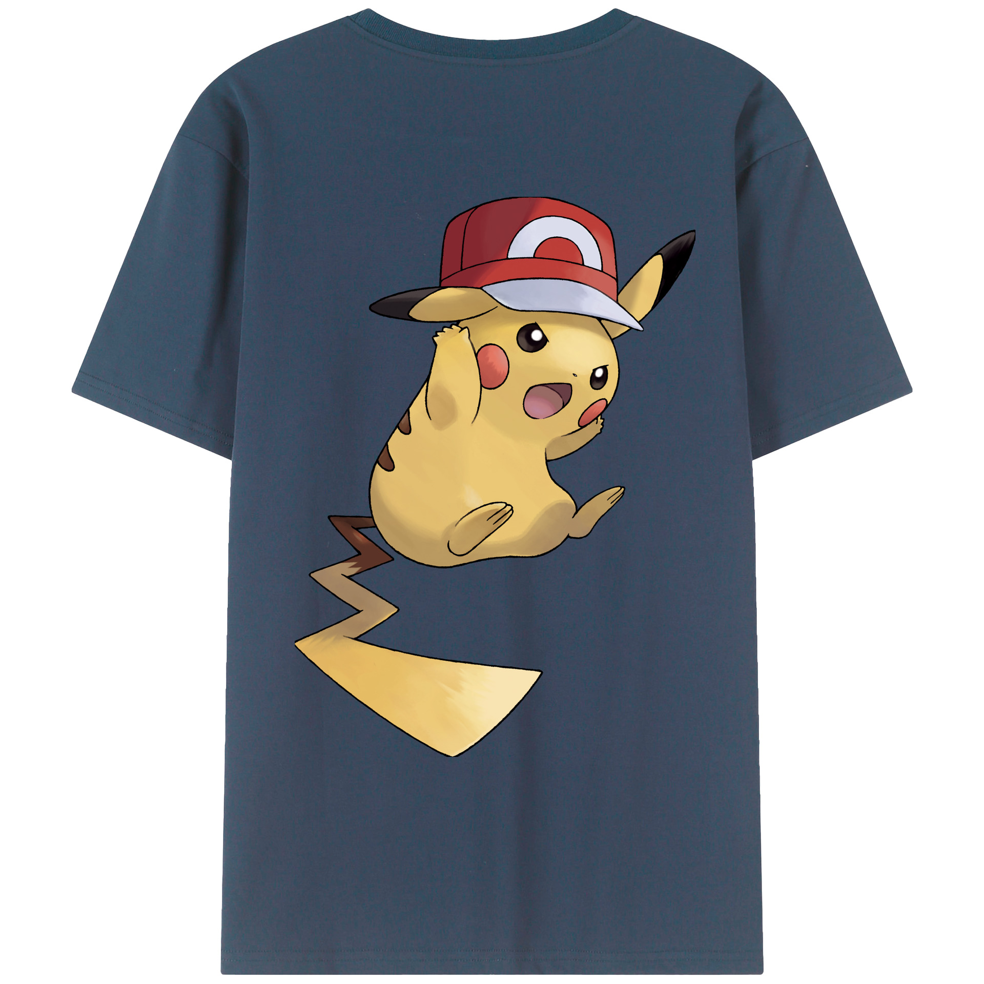 （画像用） ポケットモンスター Pokémon 綿100％ メンズ半袖Tシャツ（バックプリント） 通気性