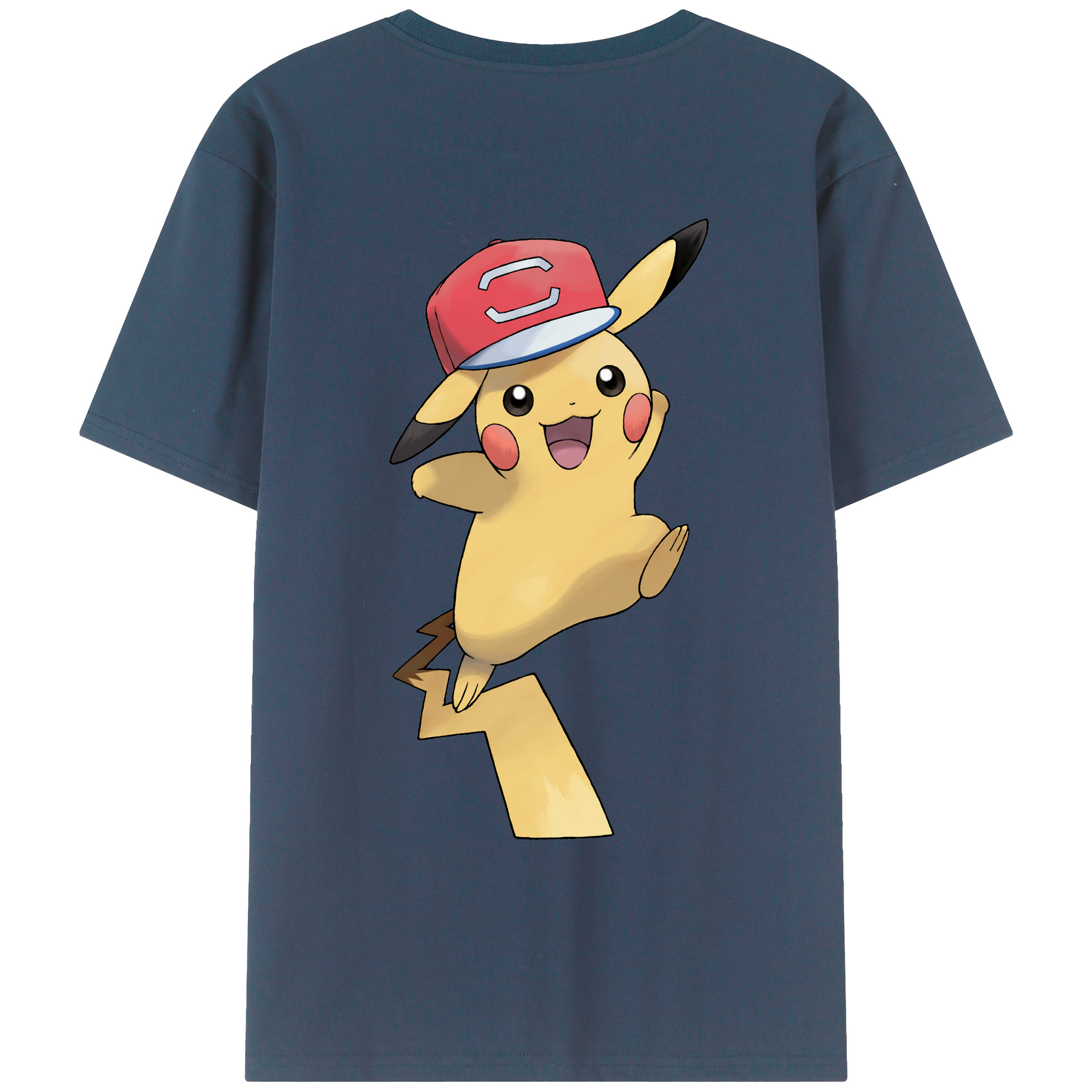 （画像用） ポケットモンスター Pokémon 綿100％ メンズ半袖Tシャツ（バックプリント） 通気性