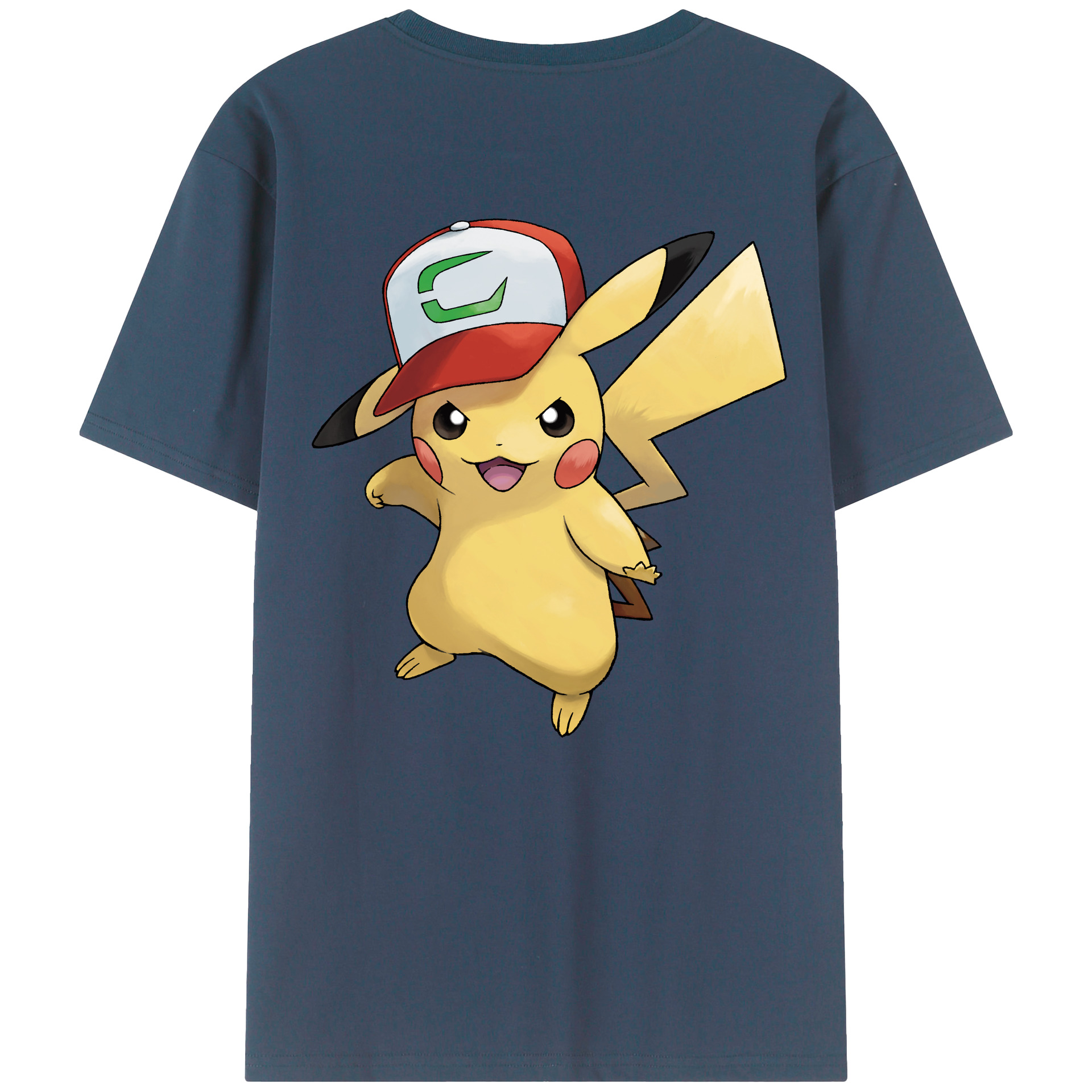 （画像用） ポケットモンスター Pokémon 綿100％ メンズ半袖Tシャツ（バックプリント） 通気性