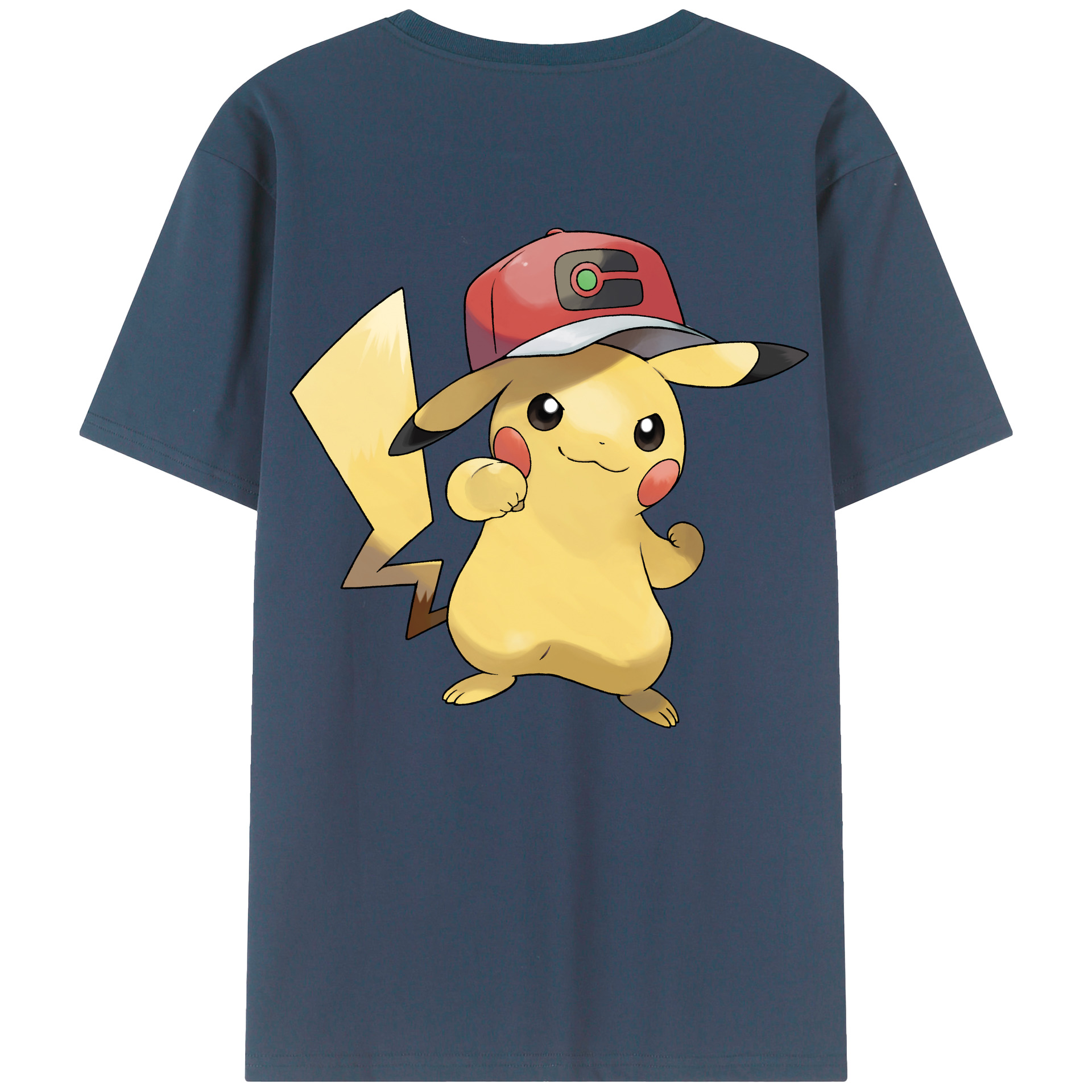 （画像用） ポケットモンスター Pokémon 綿100％ メンズ半袖Tシャツ（バックプリント） 通気性
