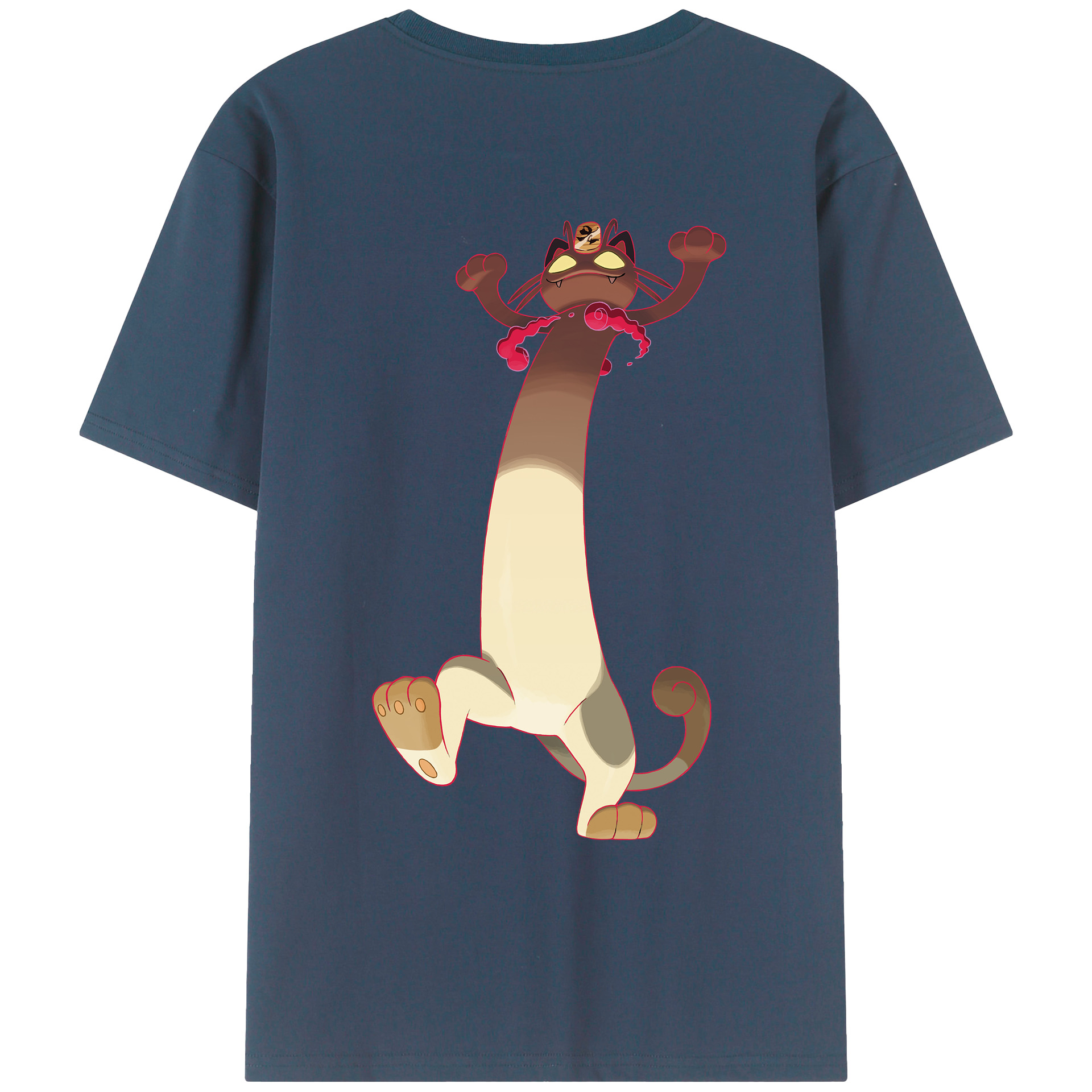 （画像用） ポケットモンスター Pokémon 綿100％ メンズ半袖Tシャツ（バックプリント） 通気性