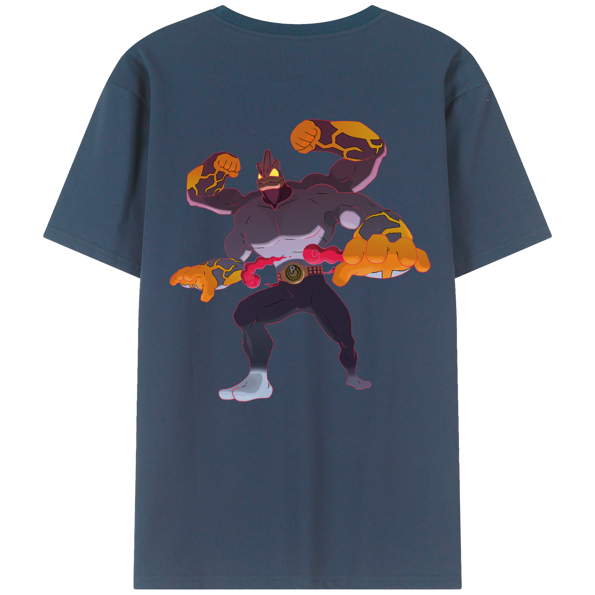 （画像用） ポケットモンスター Pokémon 綿100％ メンズ半袖Tシャツ（バックプリント） 通気性