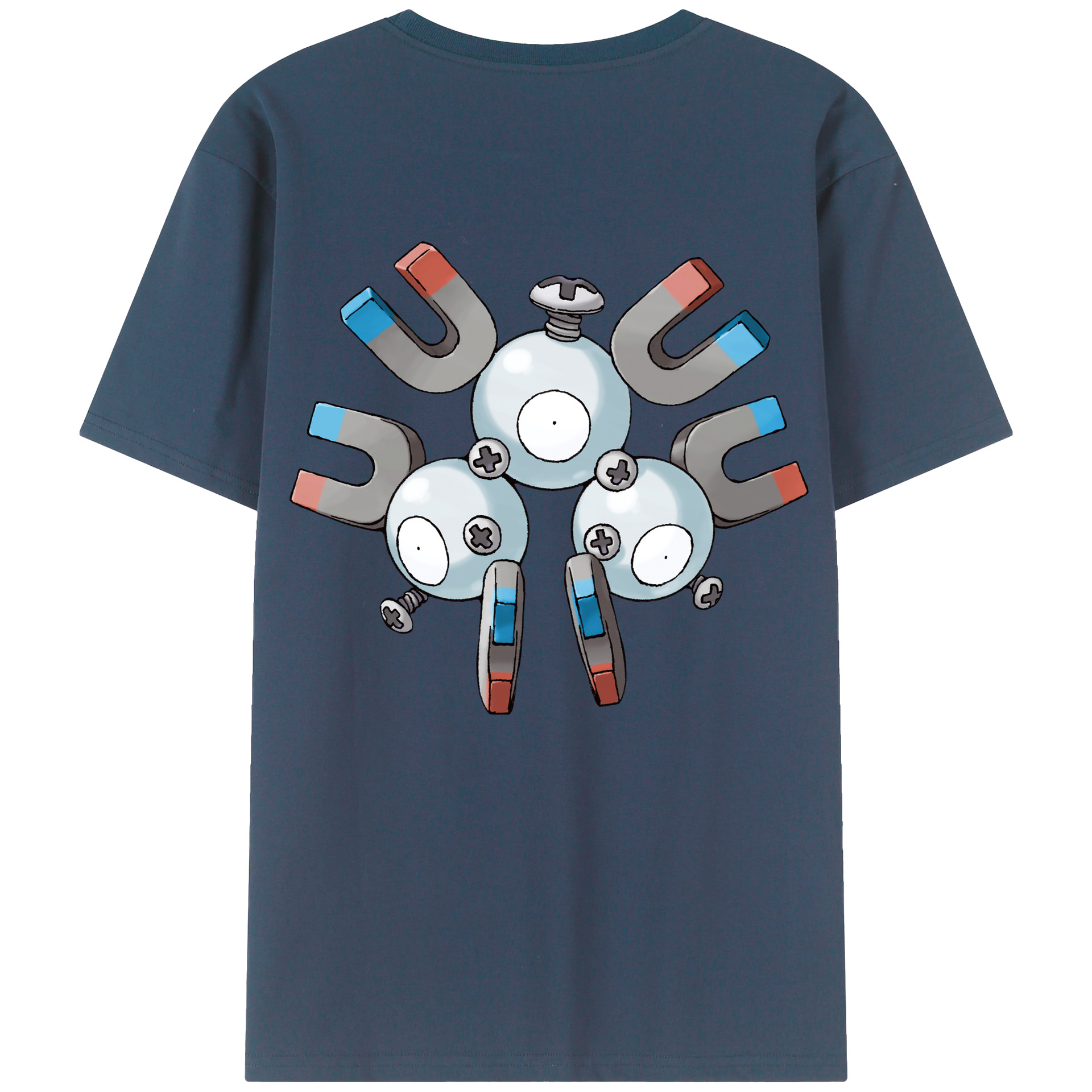（画像用） ポケットモンスター Pokémon 綿100％ メンズ半袖Tシャツ（バックプリント） 通気性