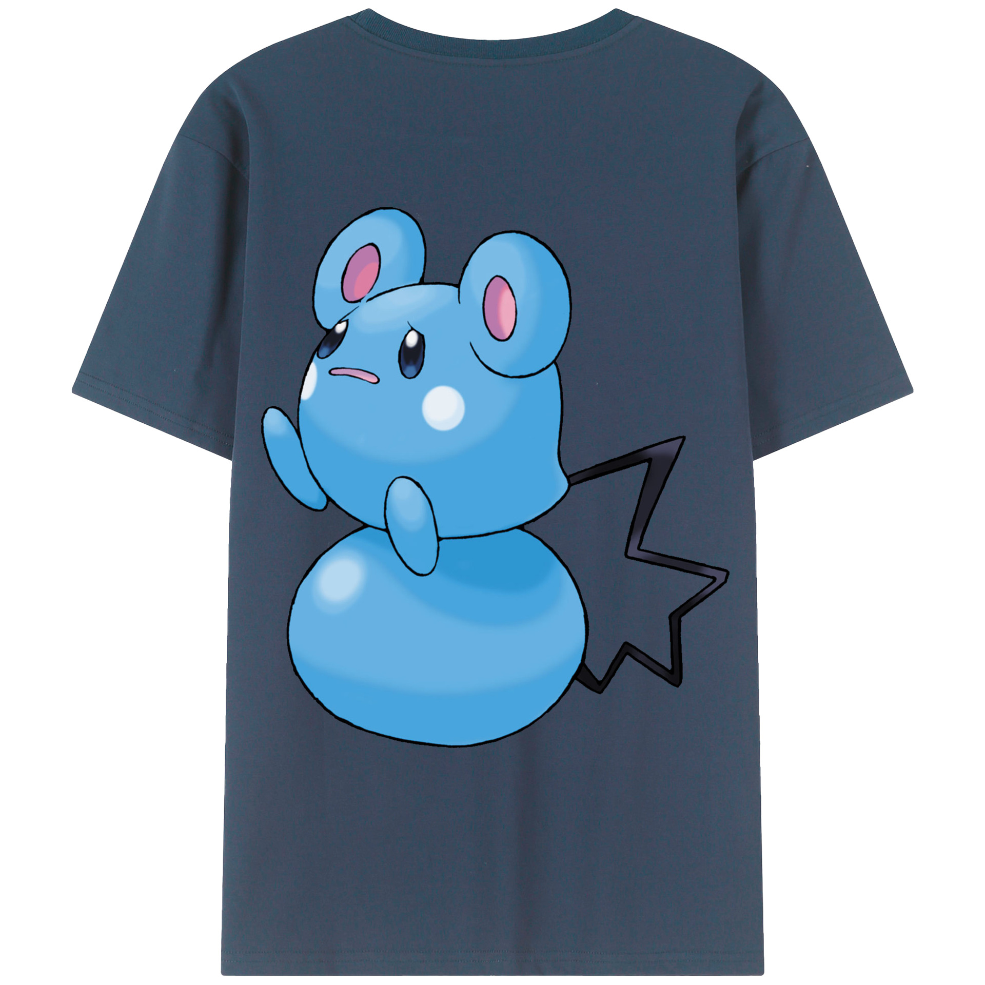 （画像用） ポケットモンスター Pokémon 綿100％ メンズ半袖Tシャツ（バックプリント） 通気性