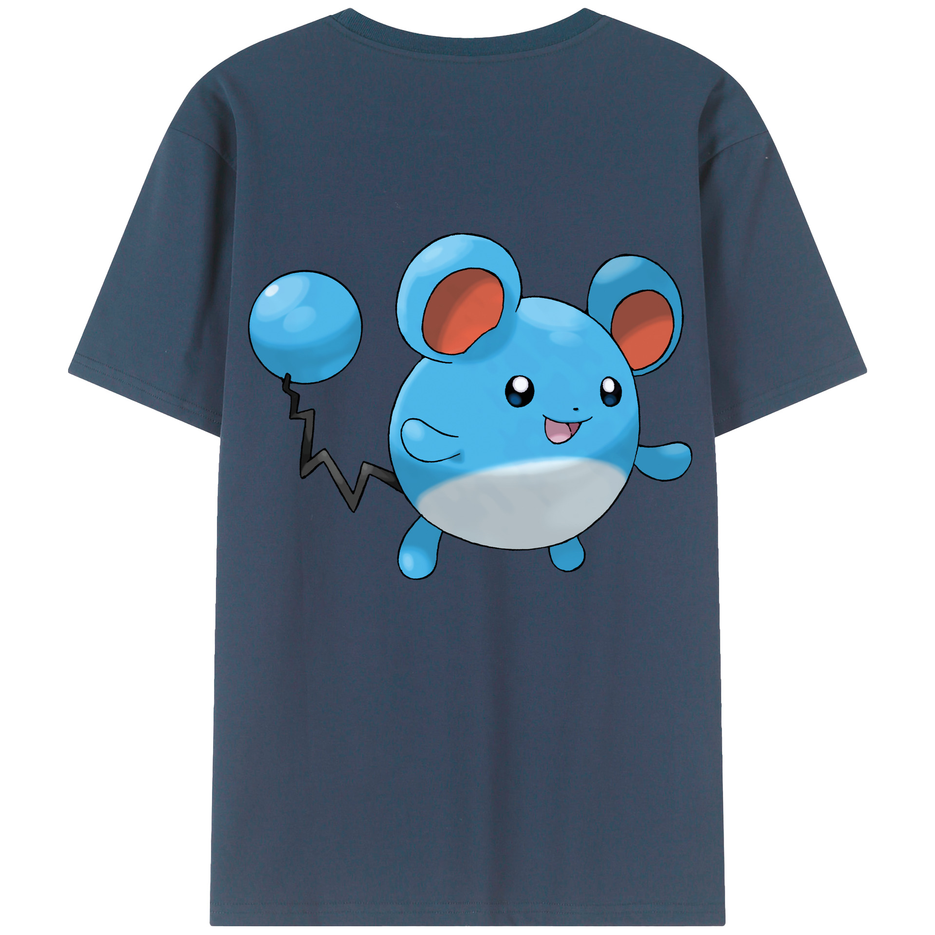 （画像用） ポケットモンスター Pokémon 綿100％ メンズ半袖Tシャツ（バックプリント） 通気性