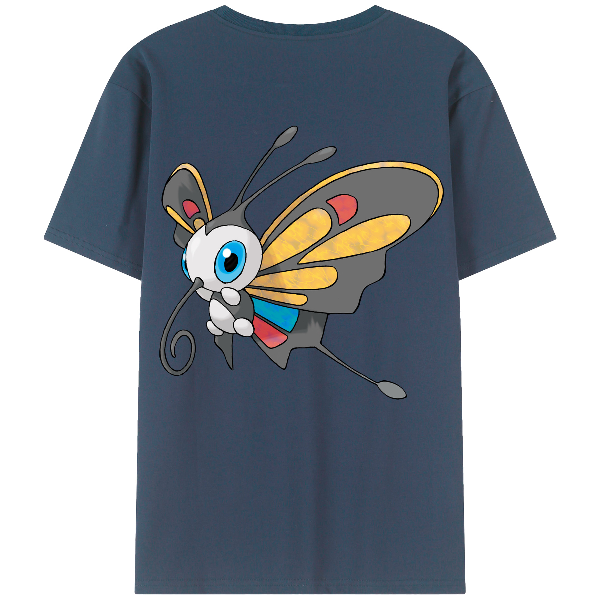 （画像用） ポケットモンスター Pokémon 綿100％ メンズ半袖Tシャツ（バックプリント） 通気性