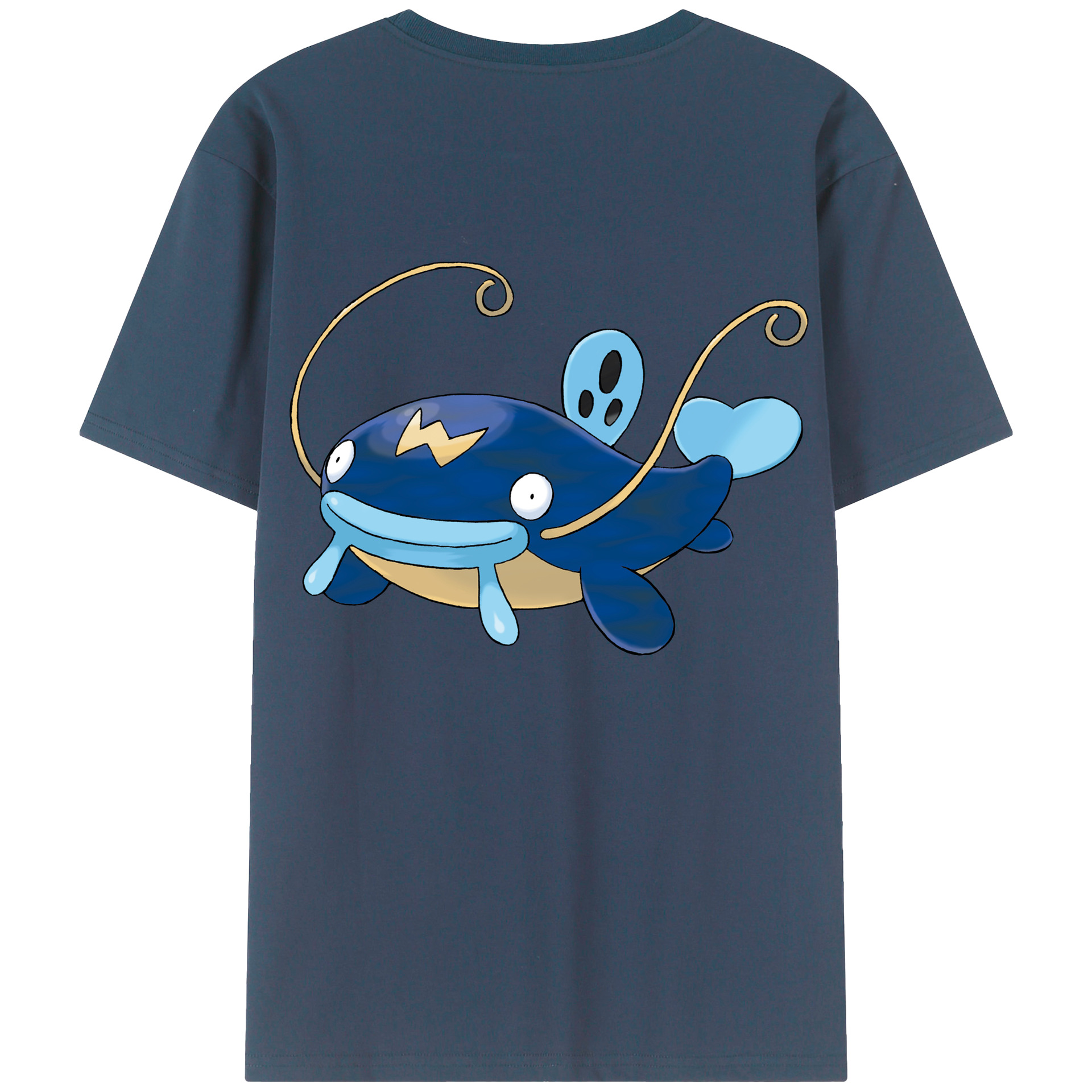 （画像用） ポケットモンスター Pokémon 綿100％ メンズ半袖Tシャツ（バックプリント） 通気性